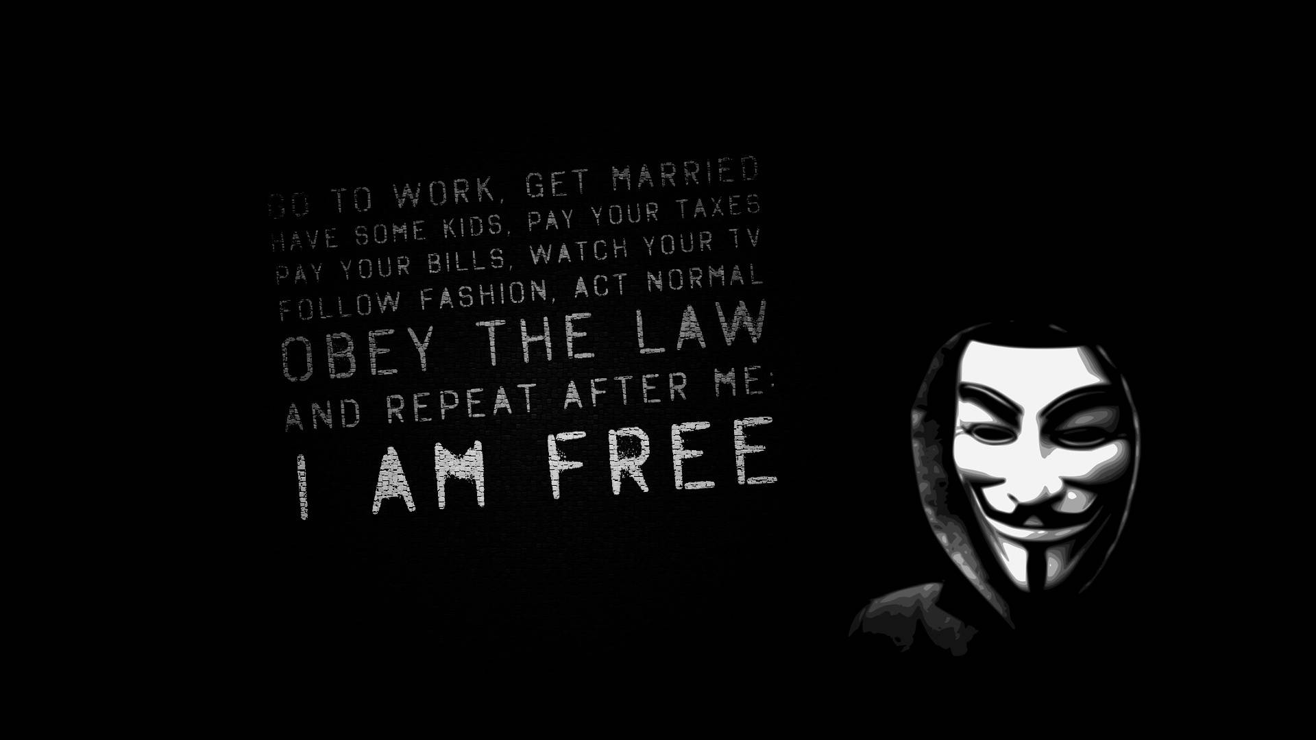 Wallpapers hackers anonymous mask on the desktop