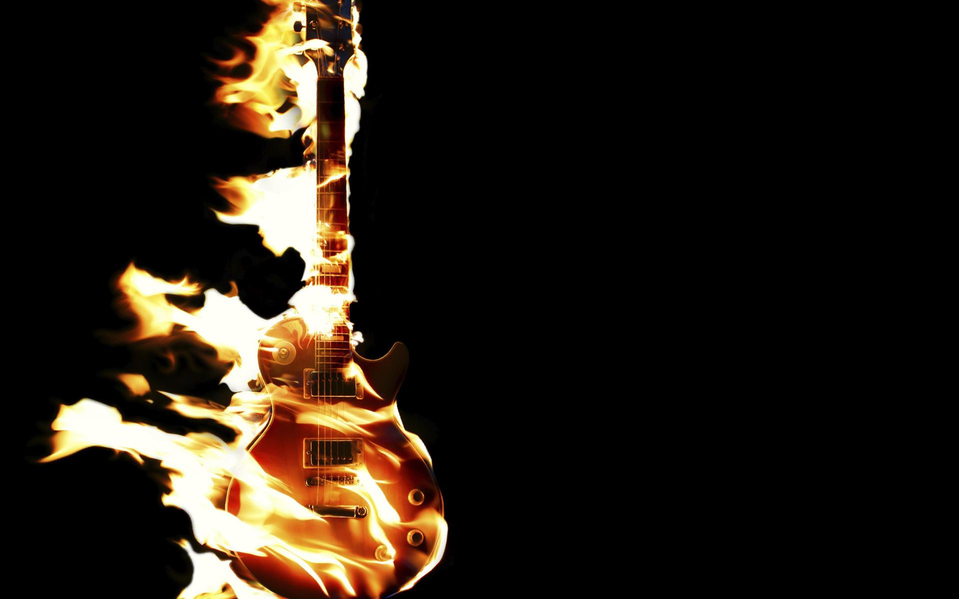 Wallpapers electric guitar lights fire on the desktop
