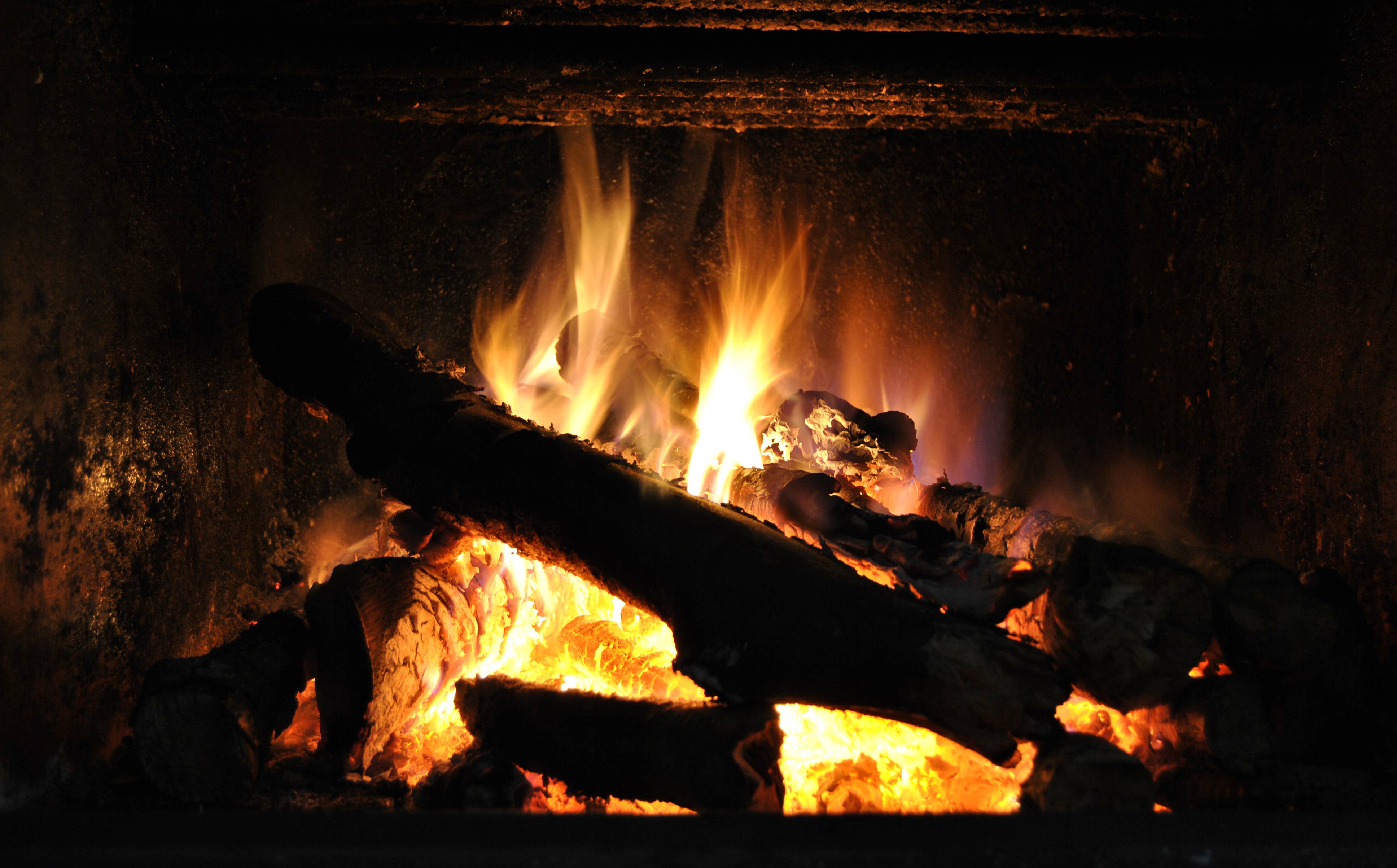 Wallpapers coals fireplace firewood on the desktop