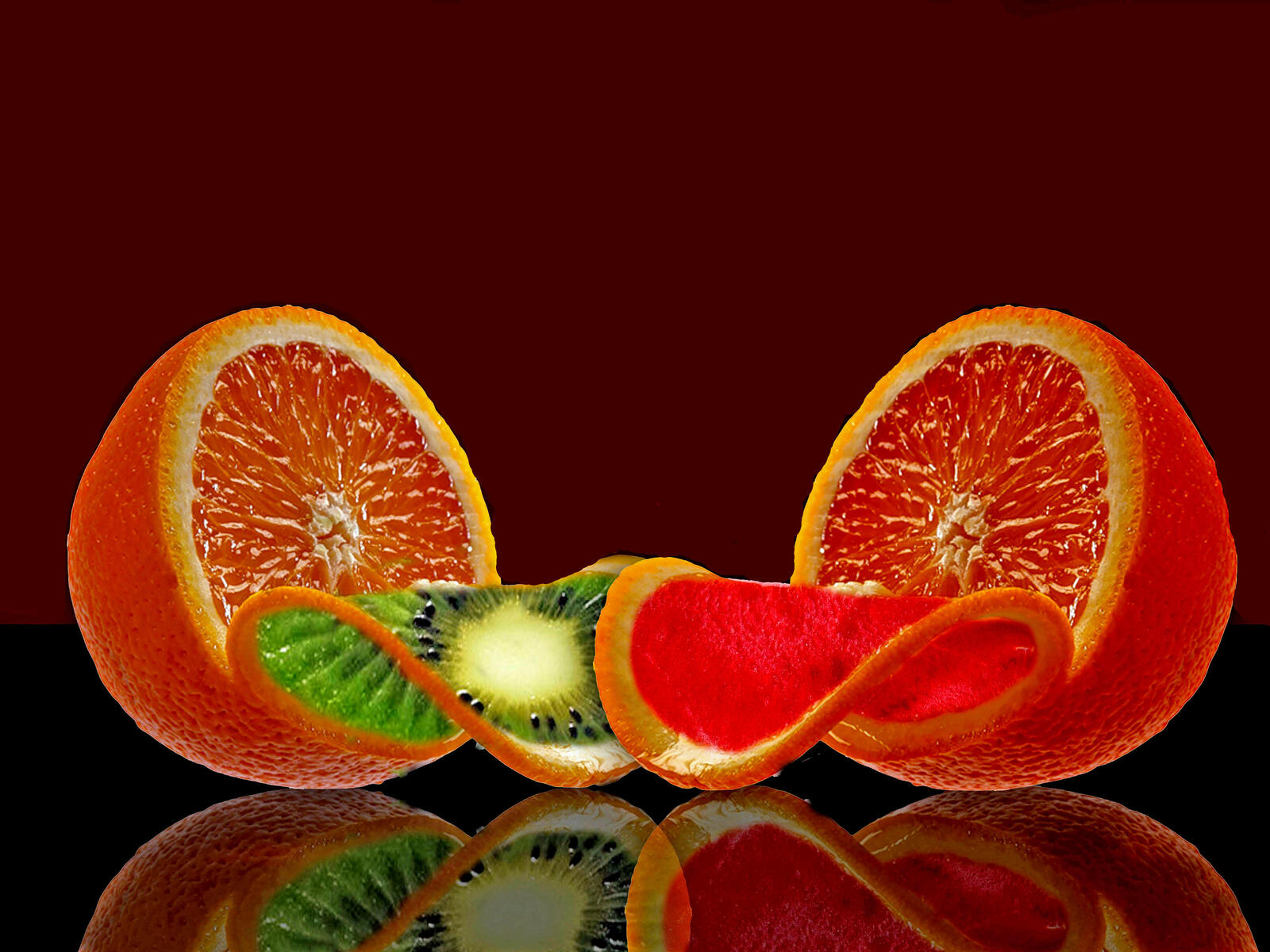 Обои фотошоп апельсин фрукт на рабочий стол