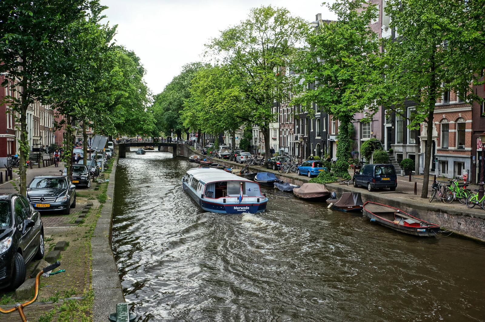Обои Амстердам река канал на рабочий стол