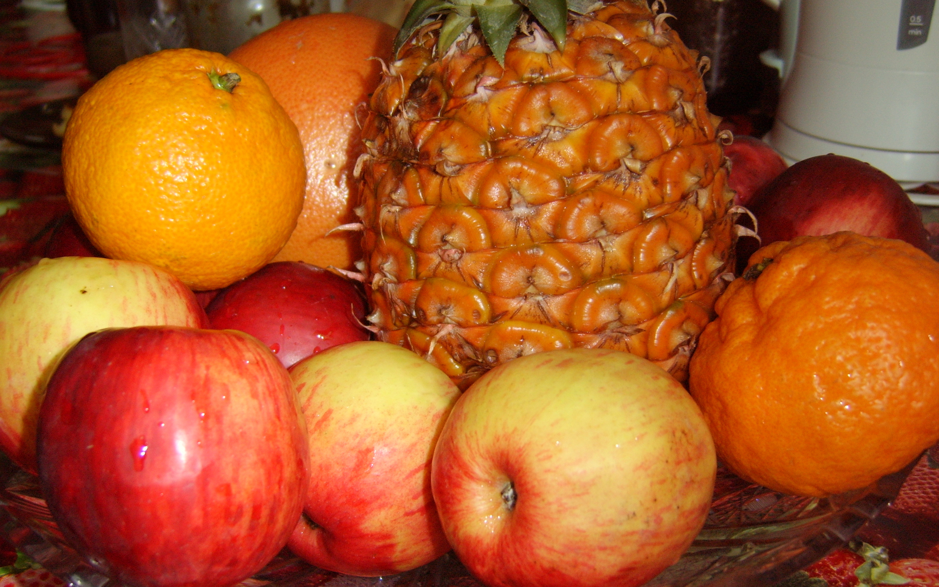 Обои фрукты яблоки ананас на рабочий стол