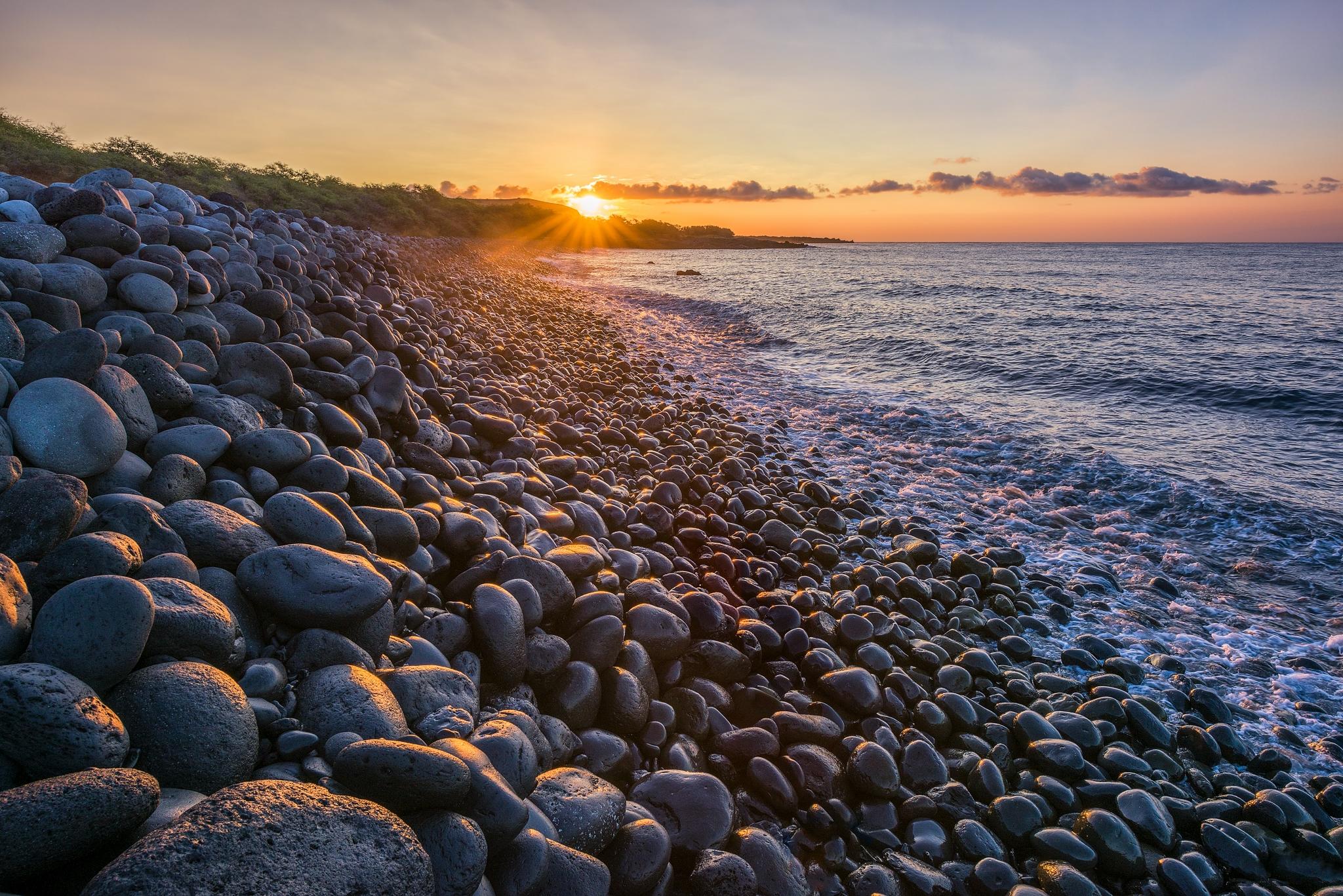 Фото бесплатно закат, пляж, камни