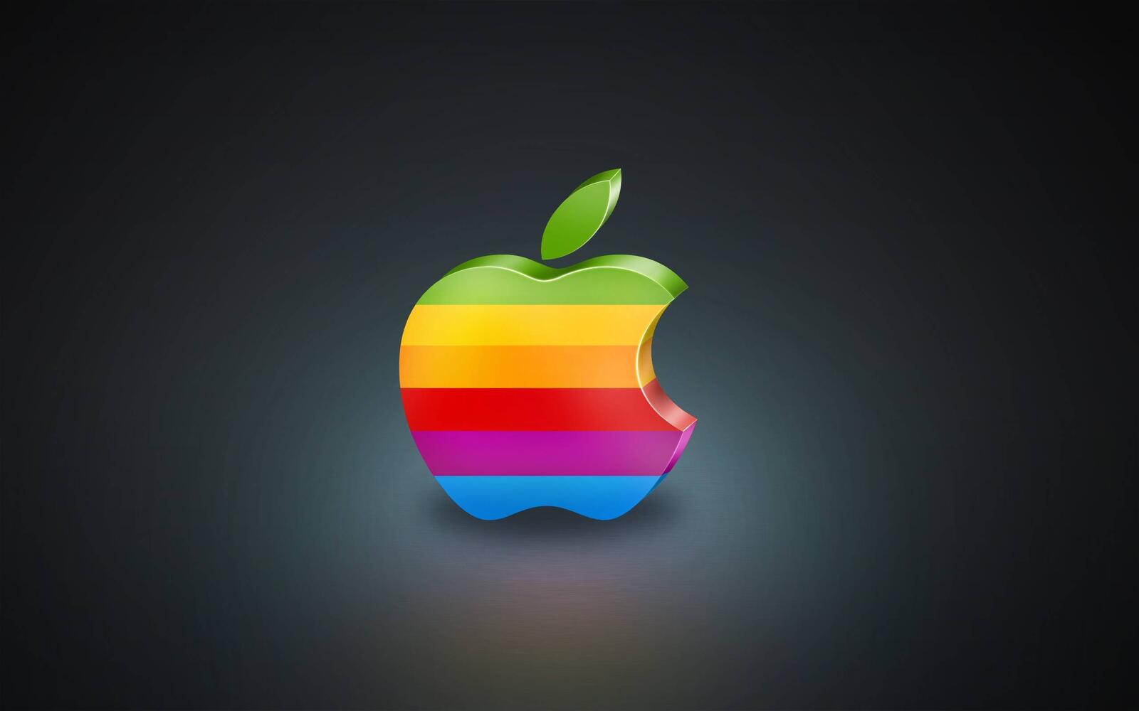 Обои iPhone яблоко разноцветное на рабочий стол