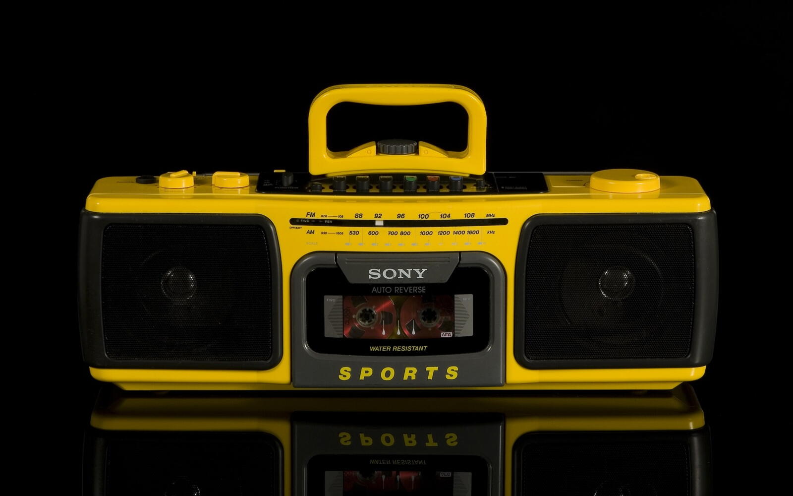 Wallpapers radio cassette cassette yellow on the desktop