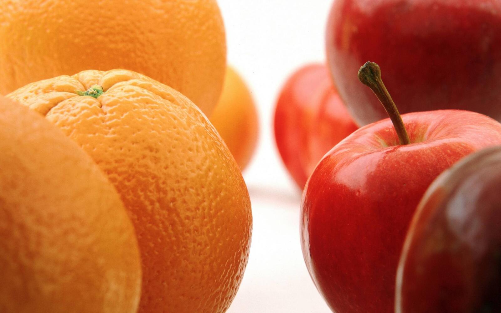 Обои апельсин фрукты яблоки на рабочий стол