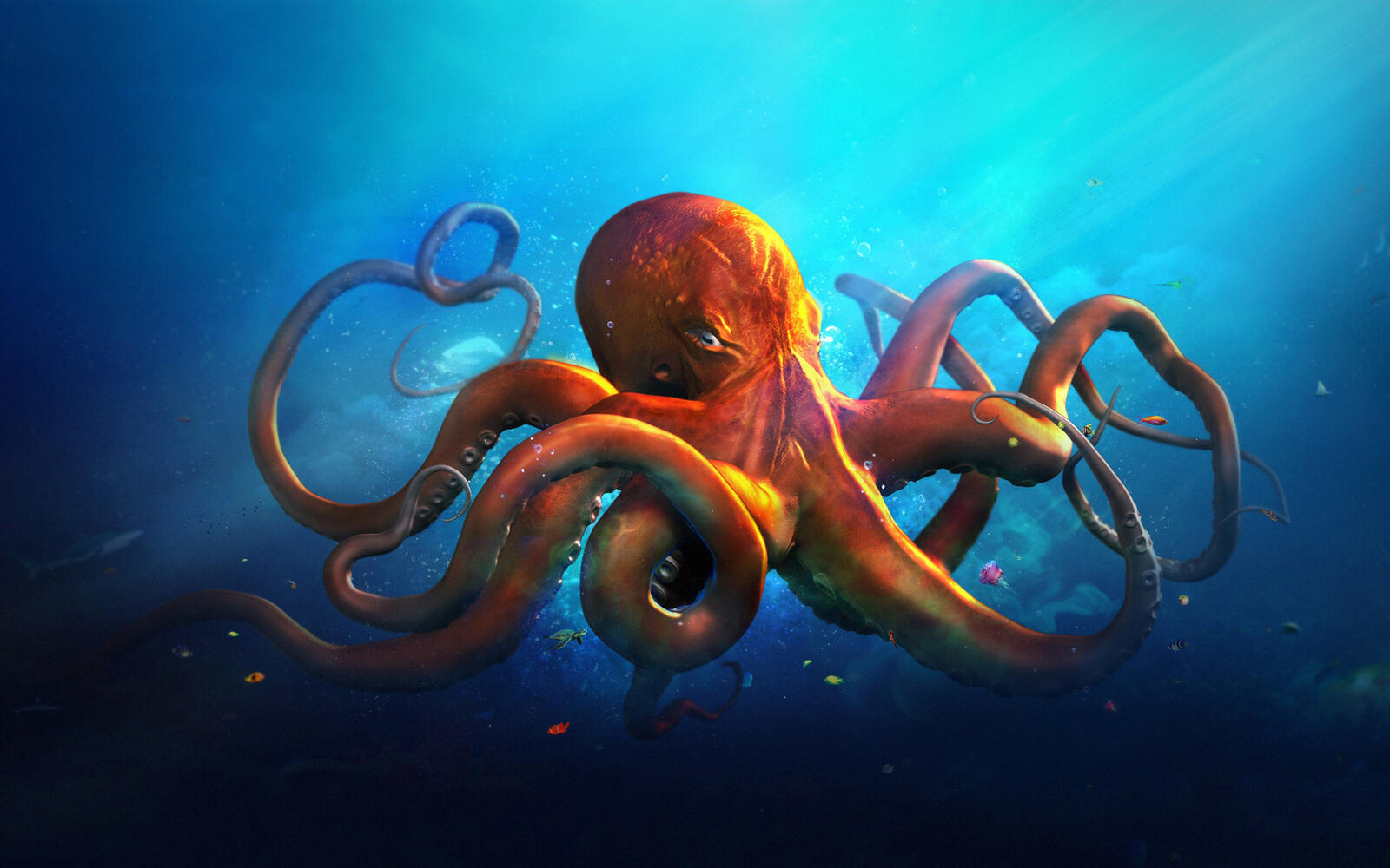 Wallpapers underwater world octopus tentacles on the desktop