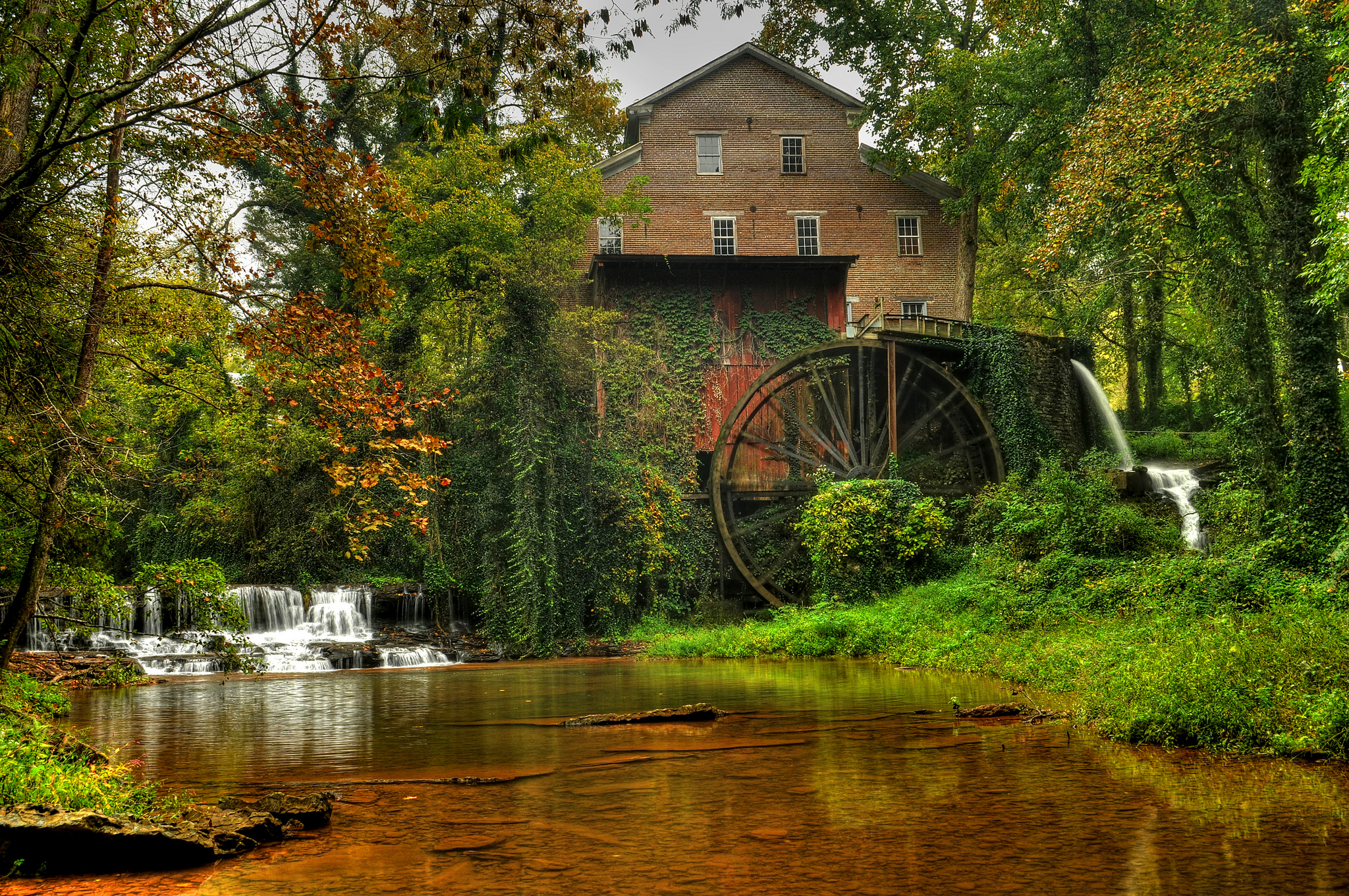 Wallpapers river autumn watermill on the desktop