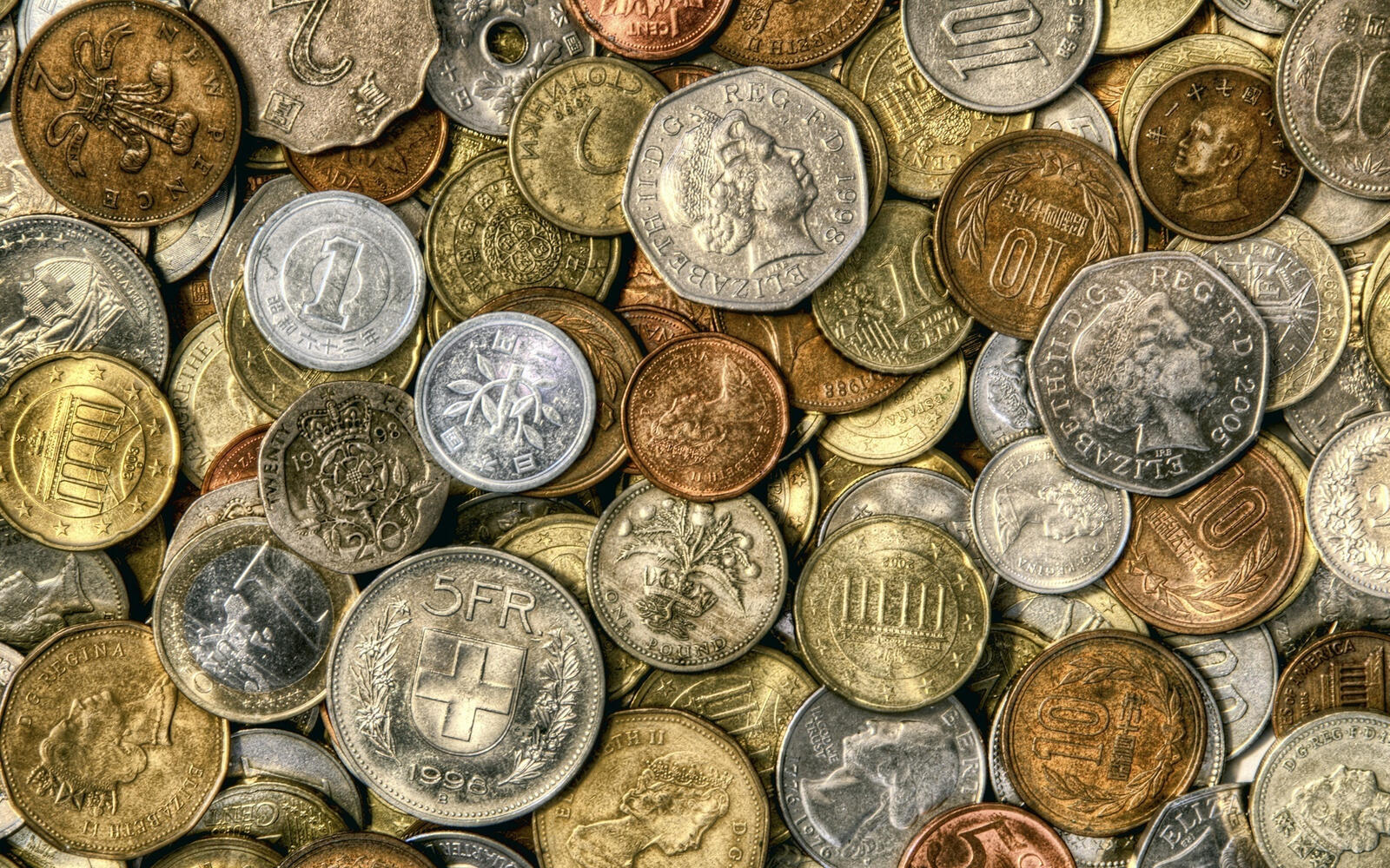 Wallpapers coins loose change penny on the desktop