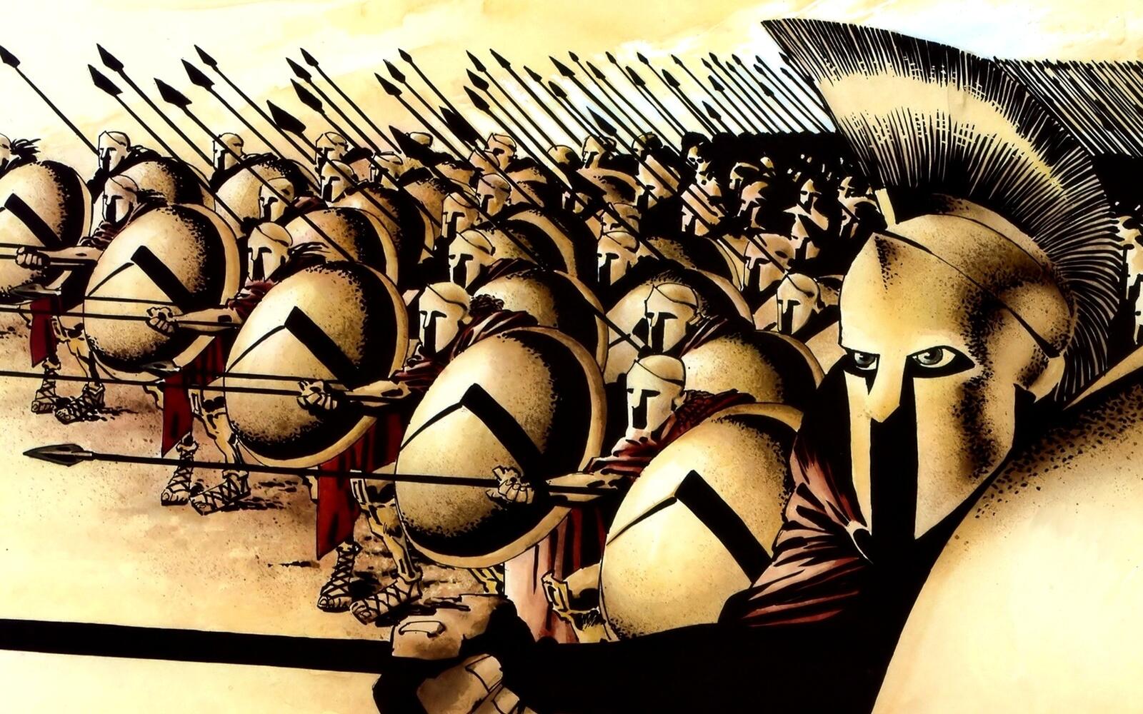 Wallpapers 300 Spartans spears shields on the desktop