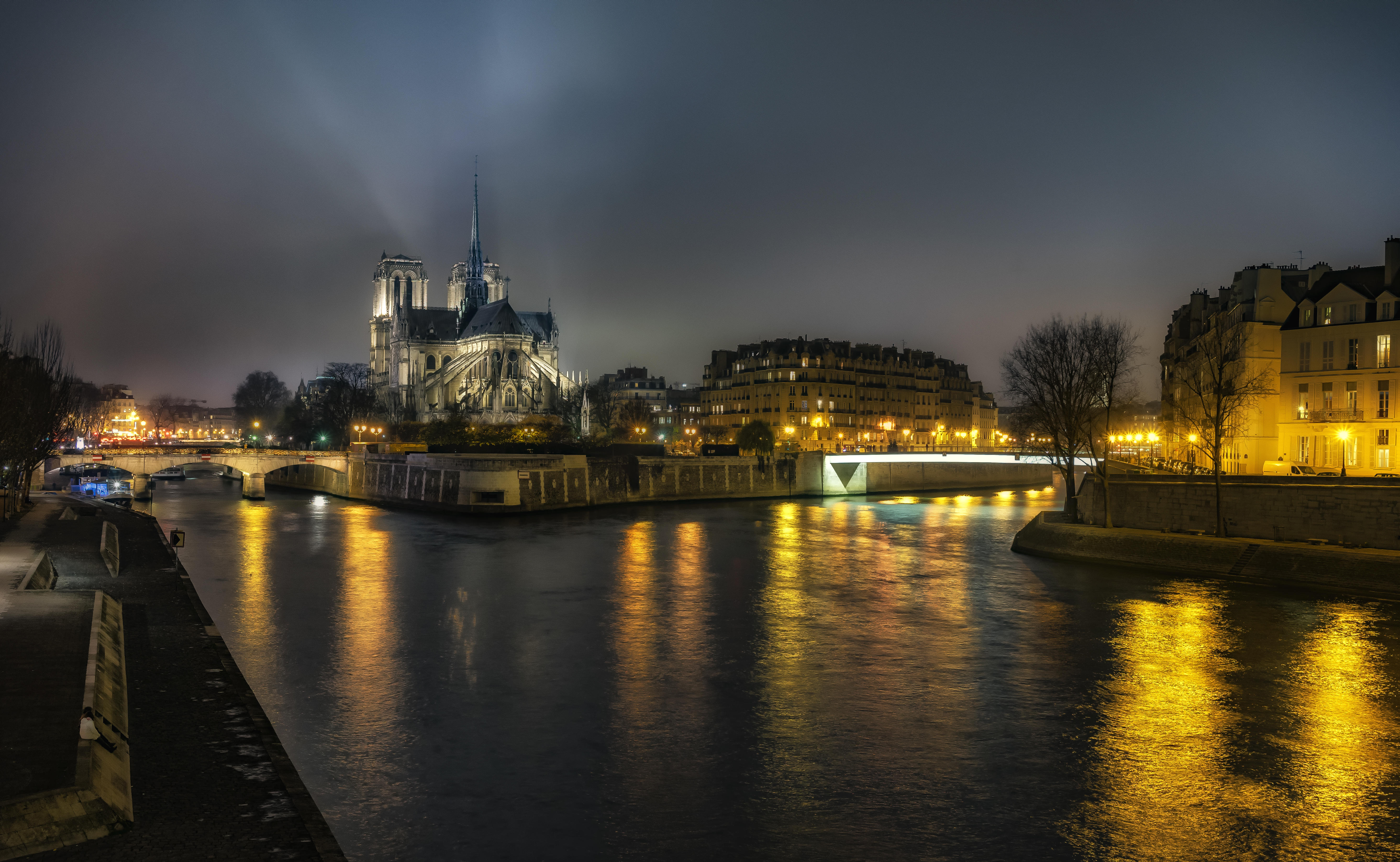 Wallpapers city the Notre Dame Cathedral France on the desktop