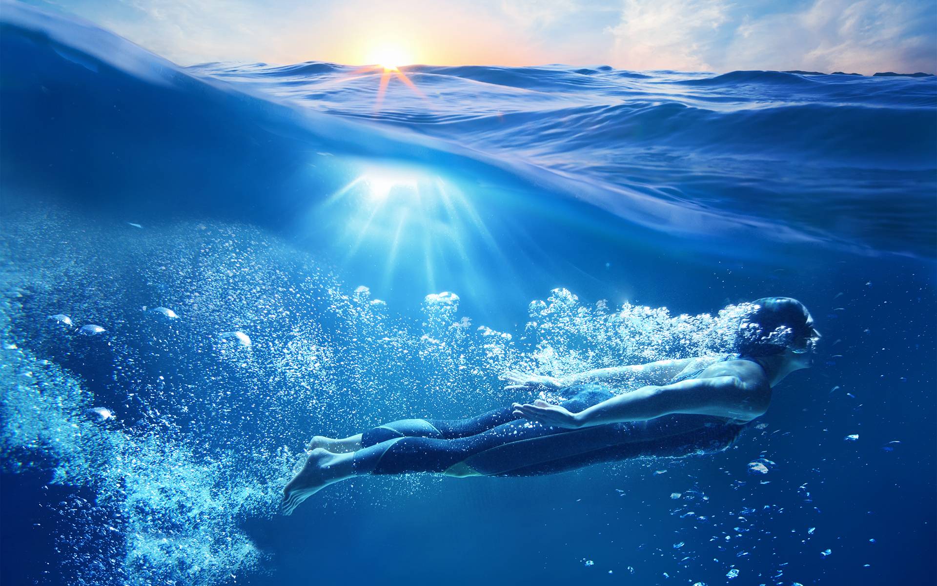 Живет и дышит в воде. Солнце под водой. Океан под водой. Море под водой. Океаны. Глубина.