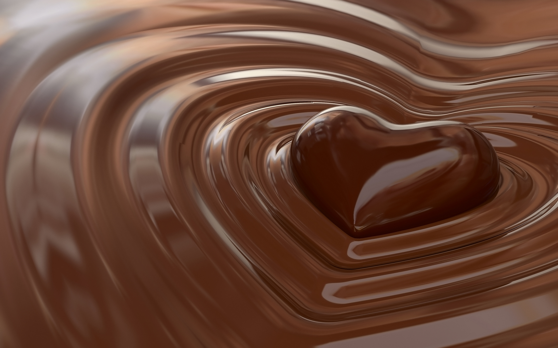 Wallpapers chocolate liquid heart on the desktop