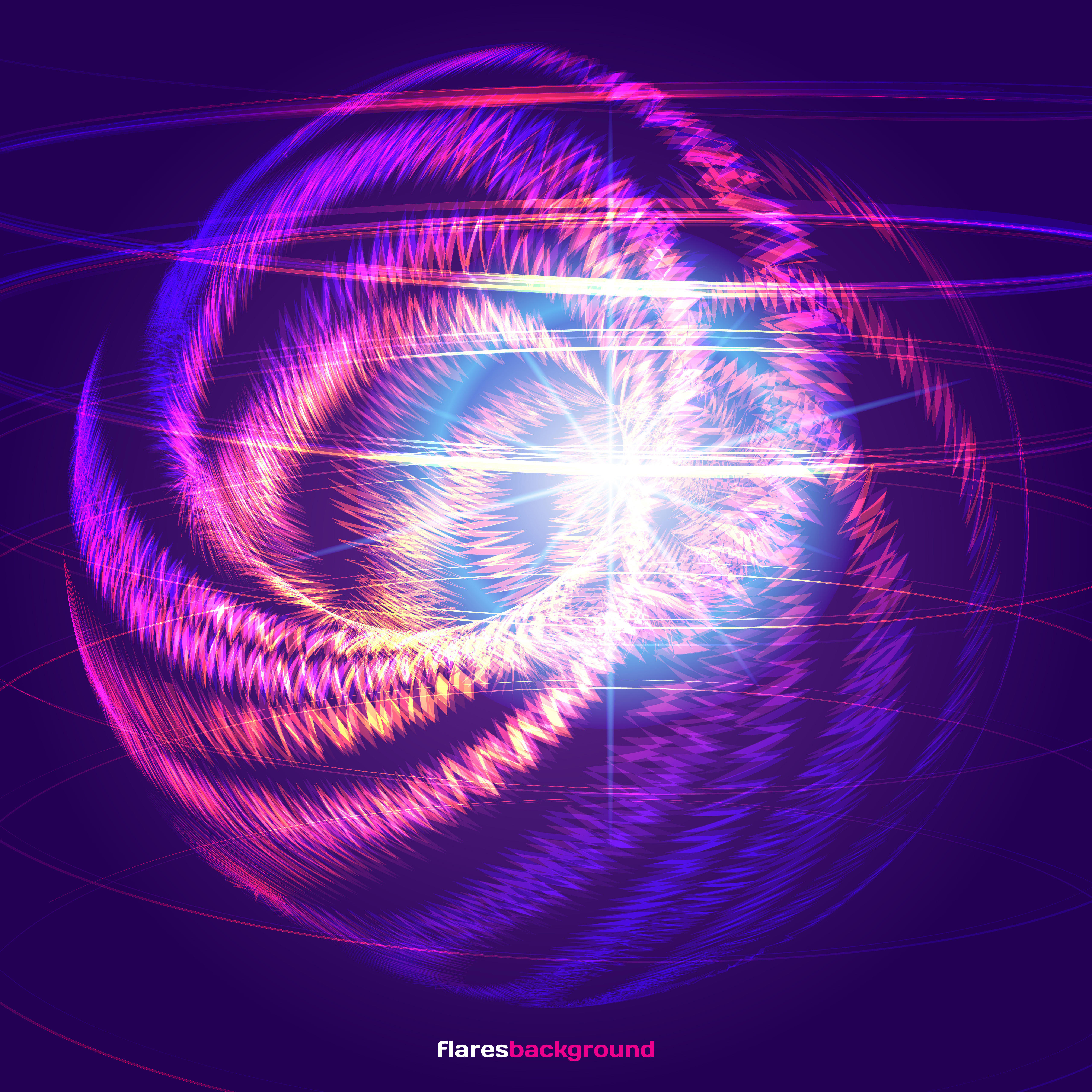 Flares background sphere - free photo