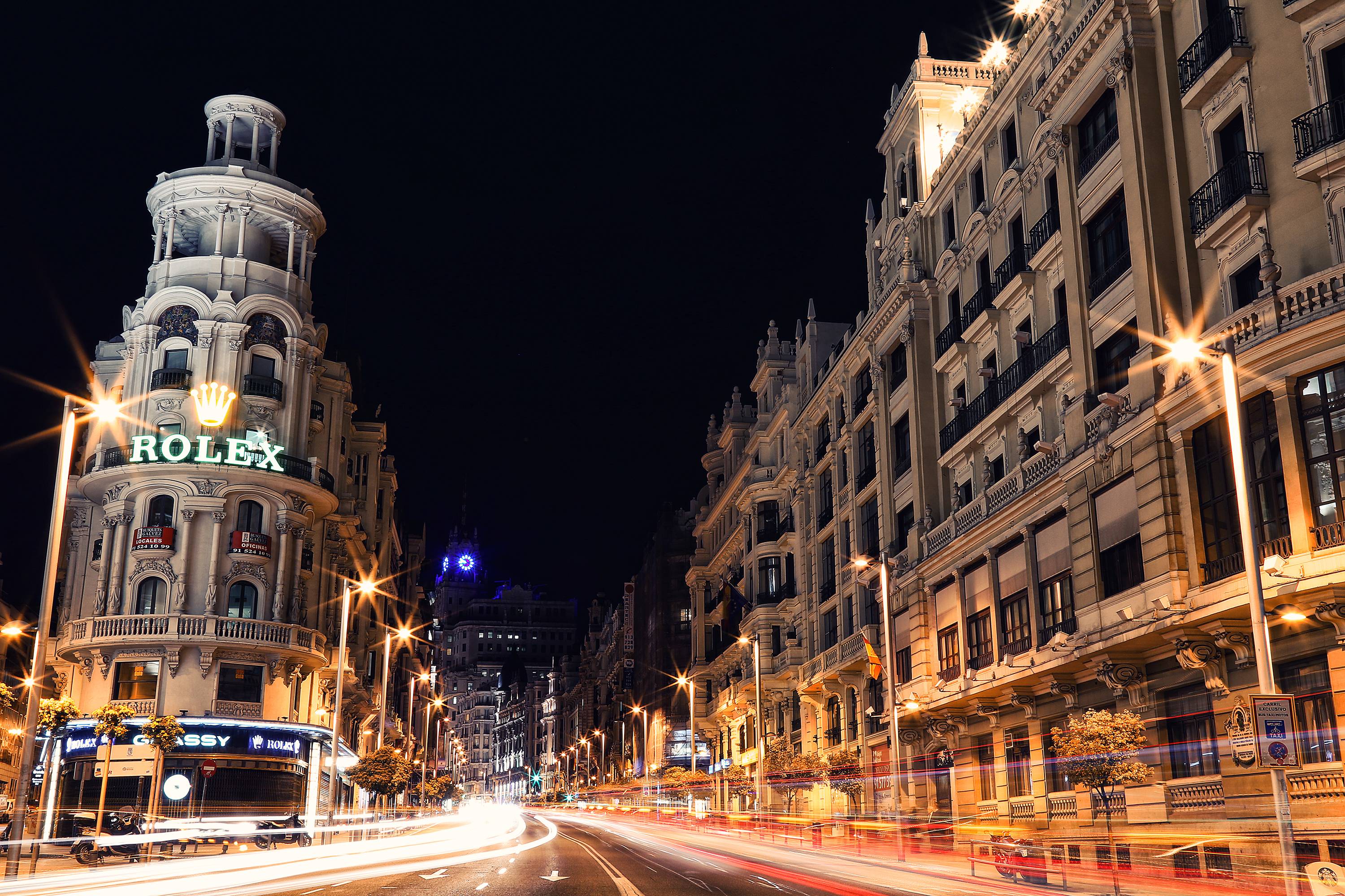Wallpapers lights city Spain on the desktop