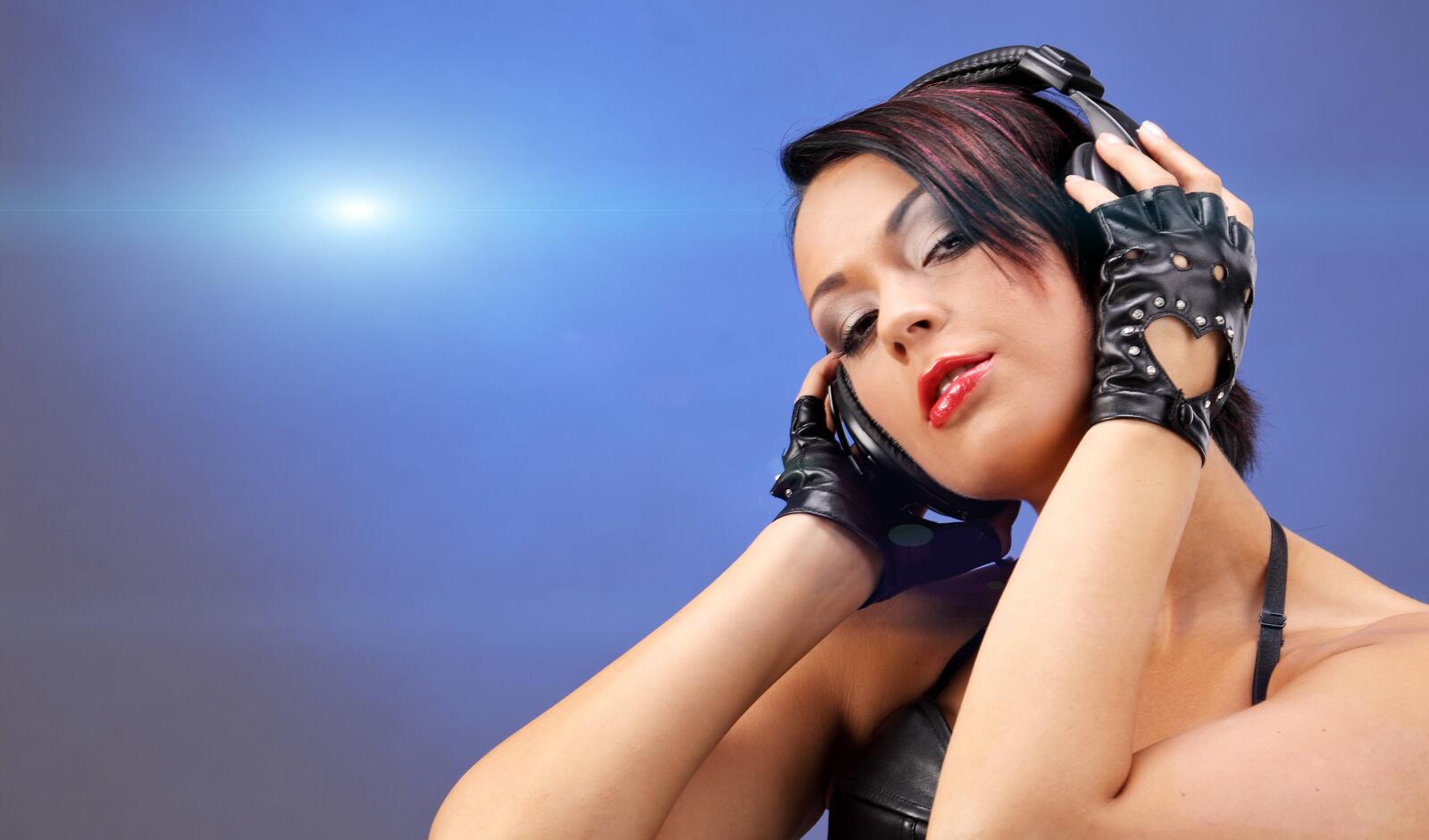 Wallpapers headphones disco girl music on the desktop