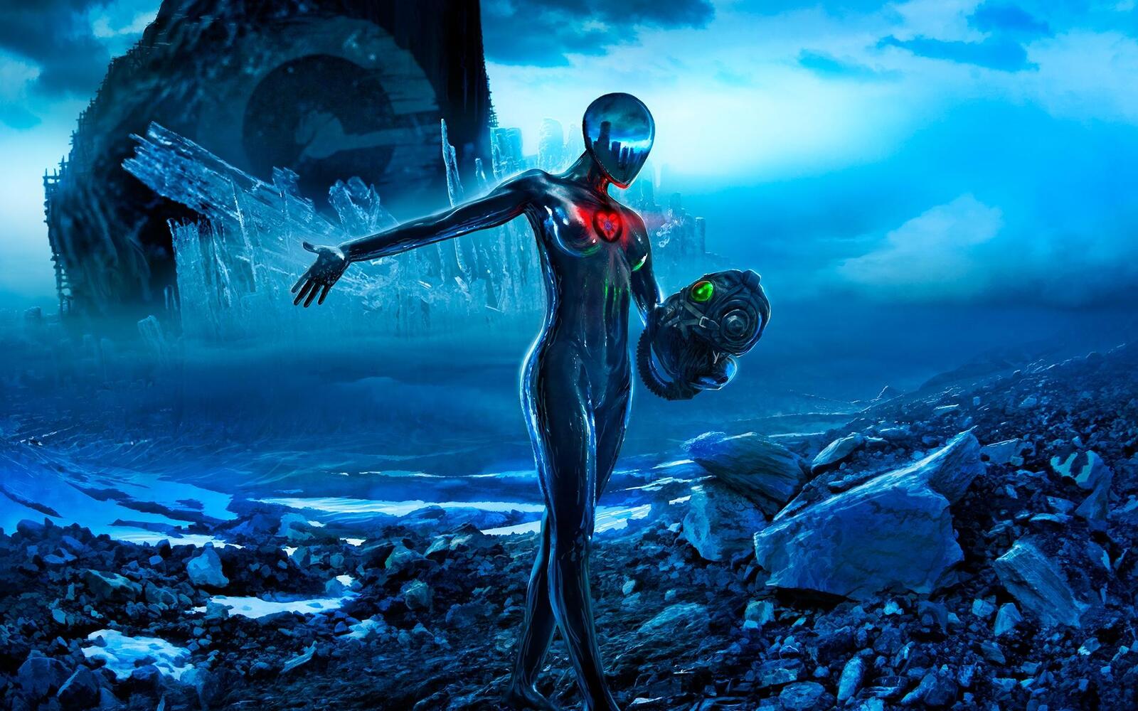 Wallpapers space planet humanoid on the desktop
