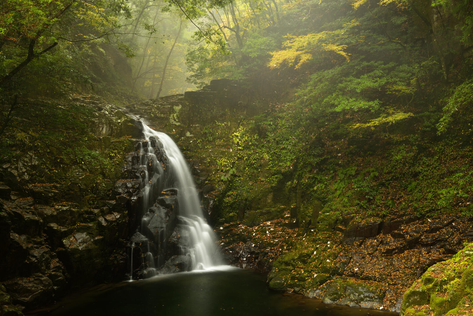 Wallpapers nature waterfall fog on the desktop