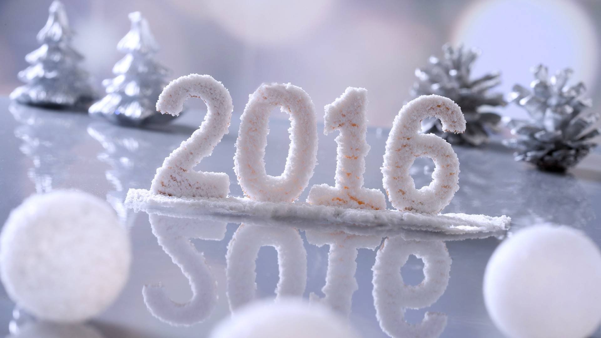 桌面上的壁纸新年 2016 白色背景