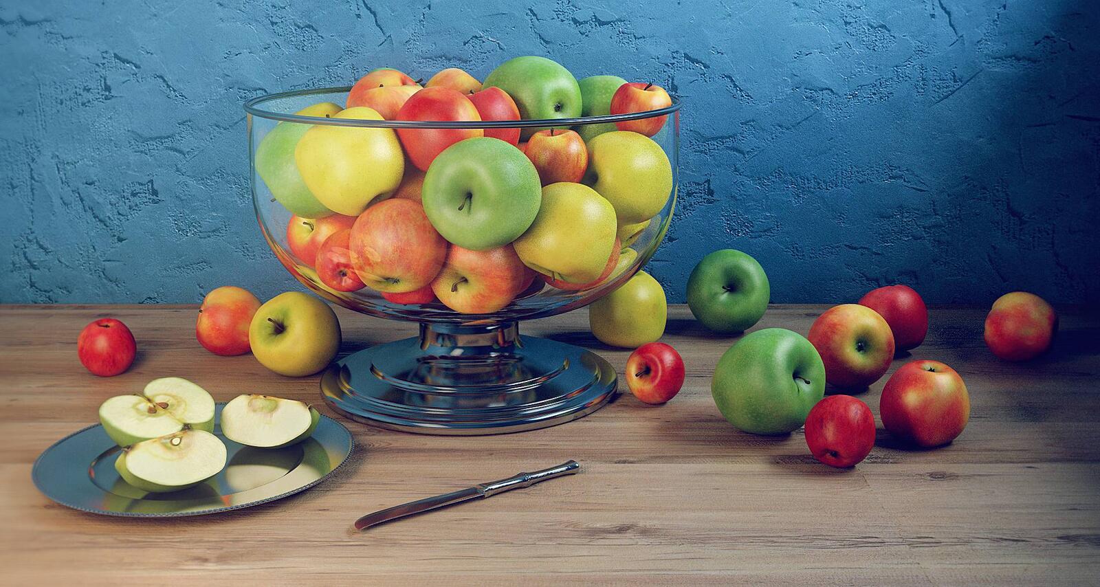 Обои яблоки фрукты натюрморт на рабочий стол