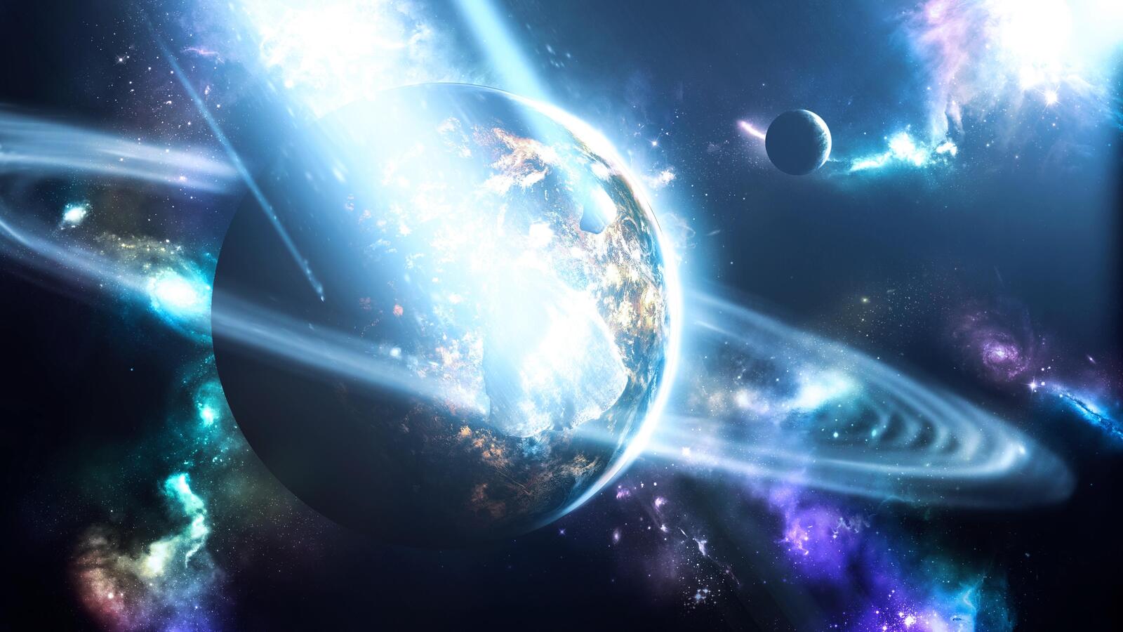 Wallpapers space light planets on the desktop
