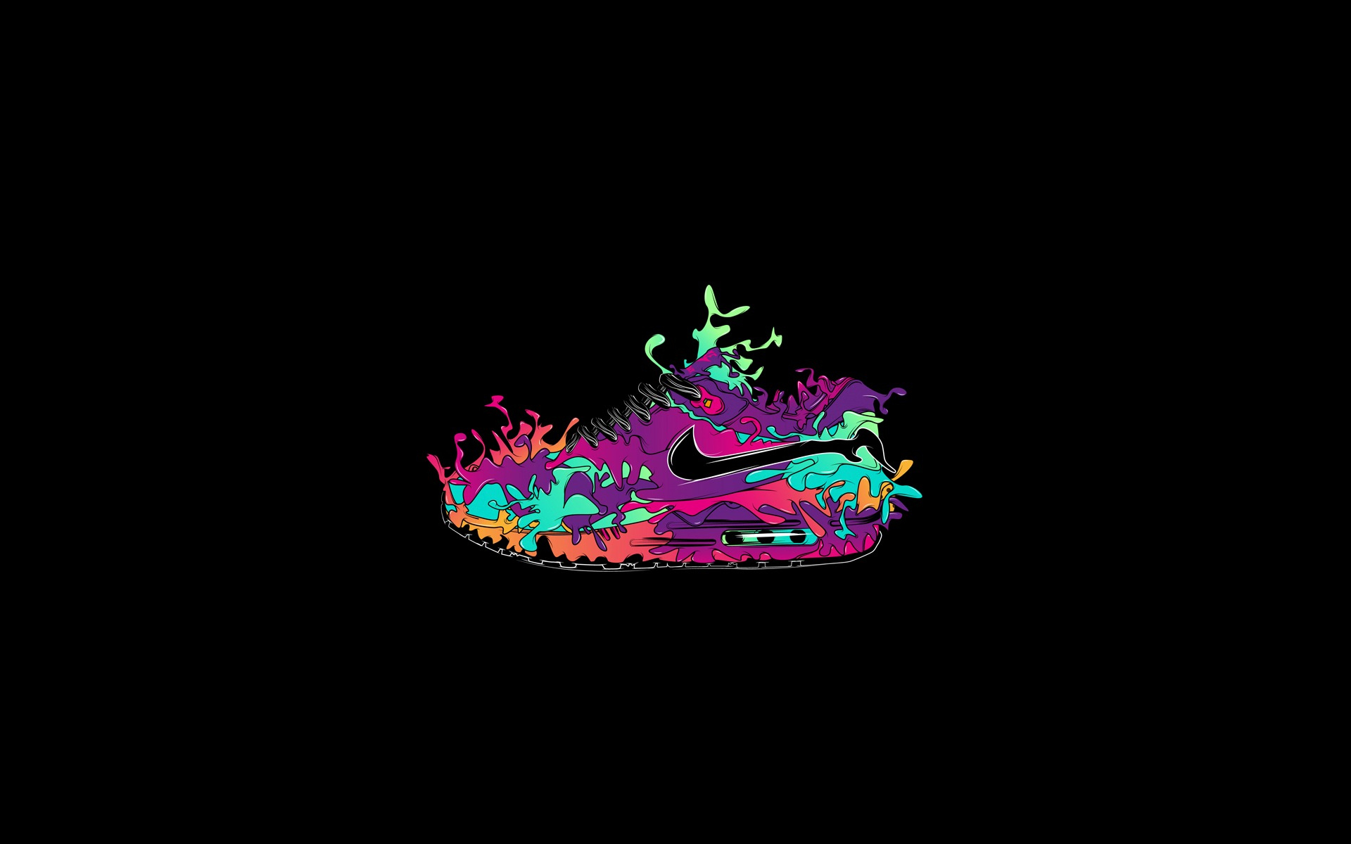 Wallpapers drawing sneaker color on the desktop