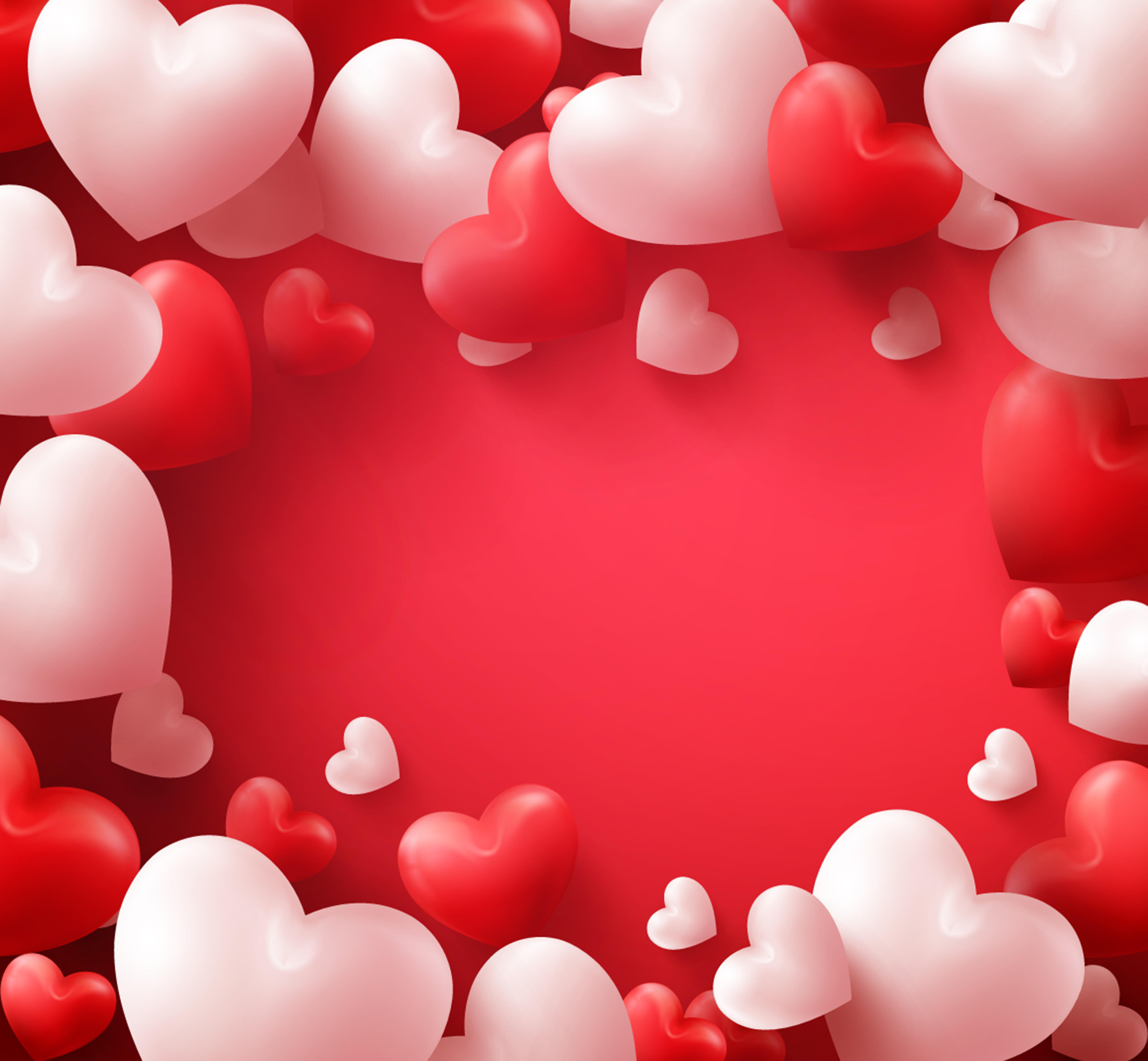 桌面上的壁纸情人节快乐 浪漫的心 心脏