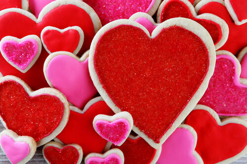 Delicious cookies for valentine`s day.