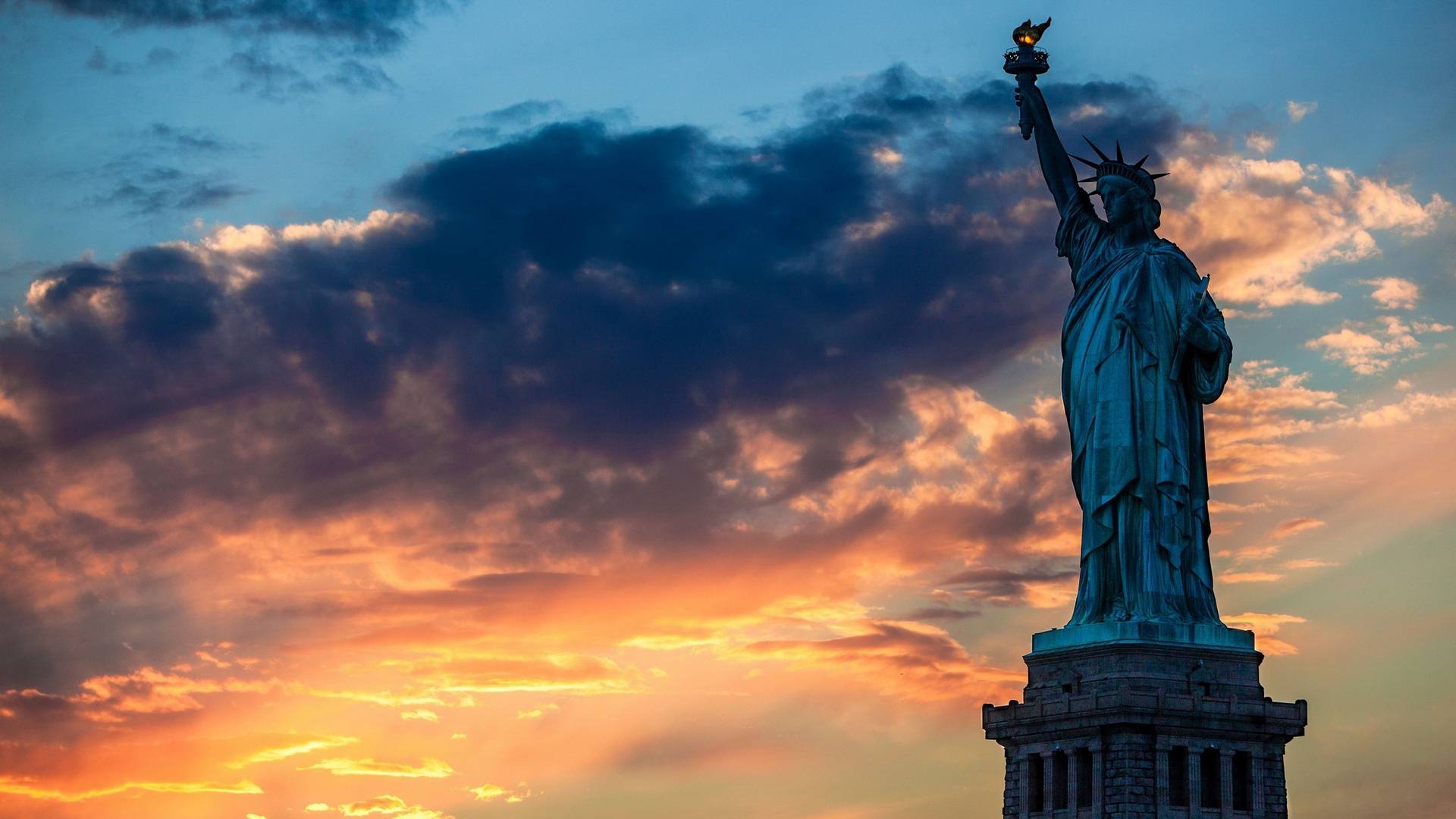 Обои статуя свободы Нью-Йорка США на рабочий стол