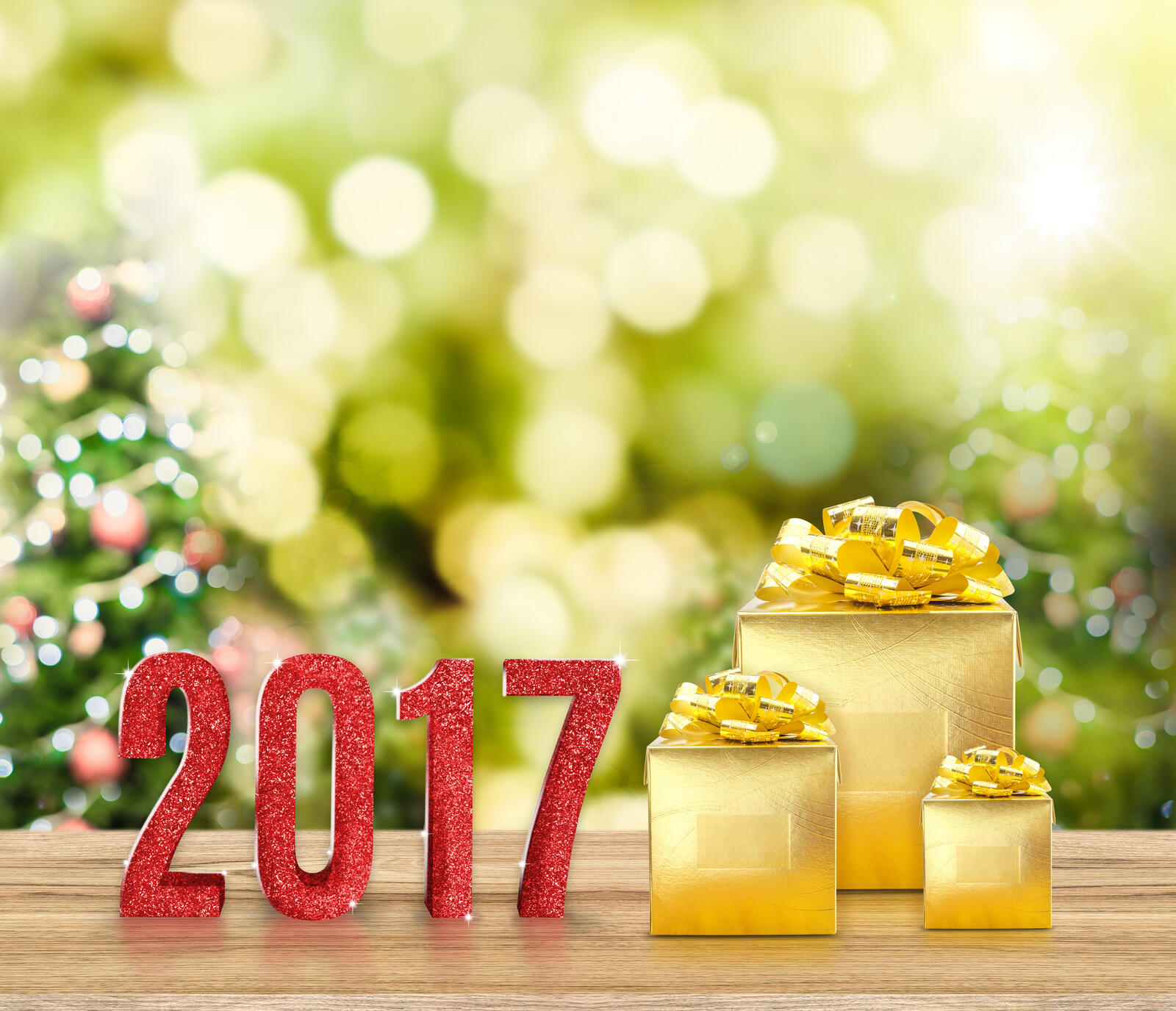 Wallpapers Happy New Year date 2017 on the desktop