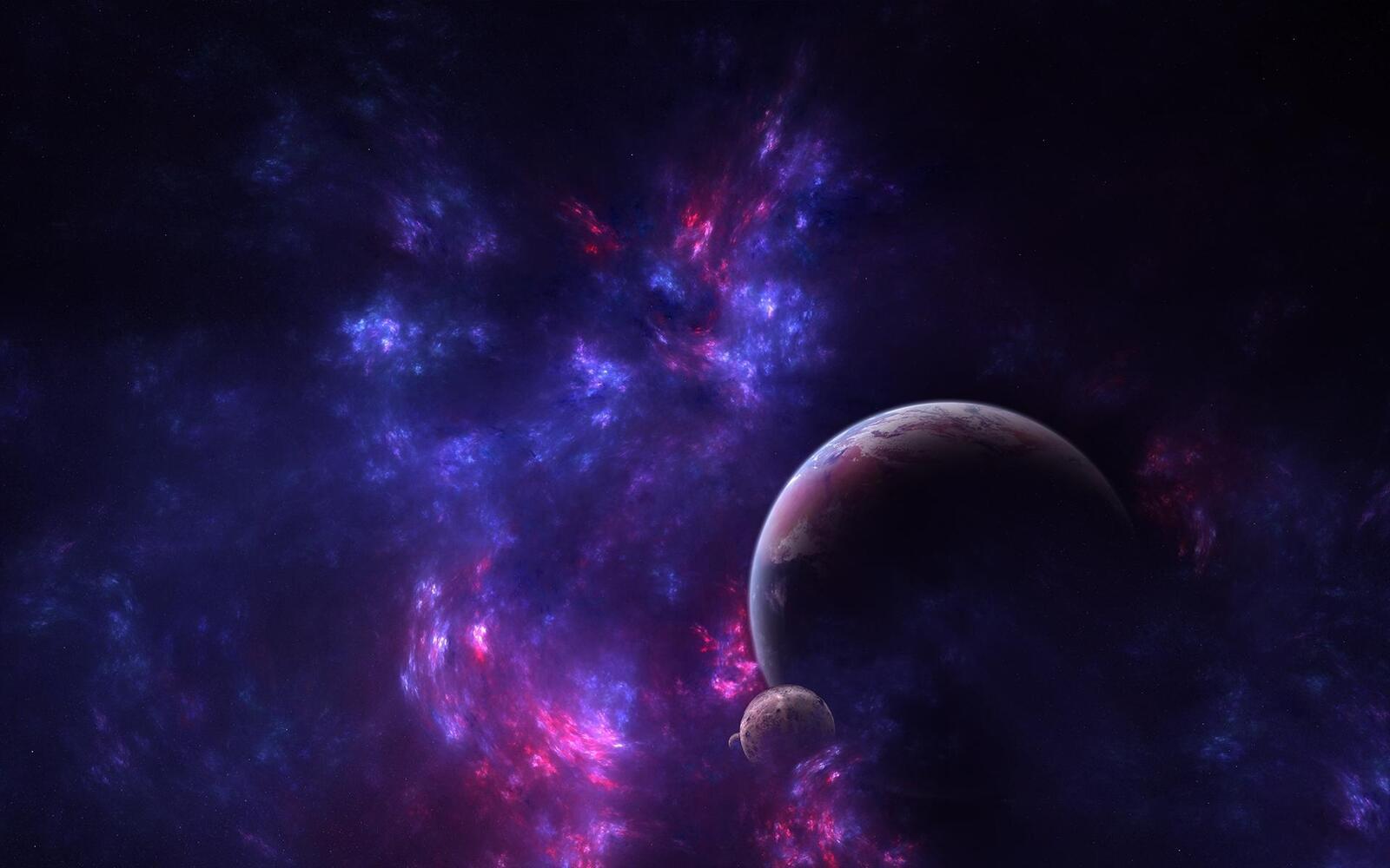 Wallpapers space planets blue on the desktop