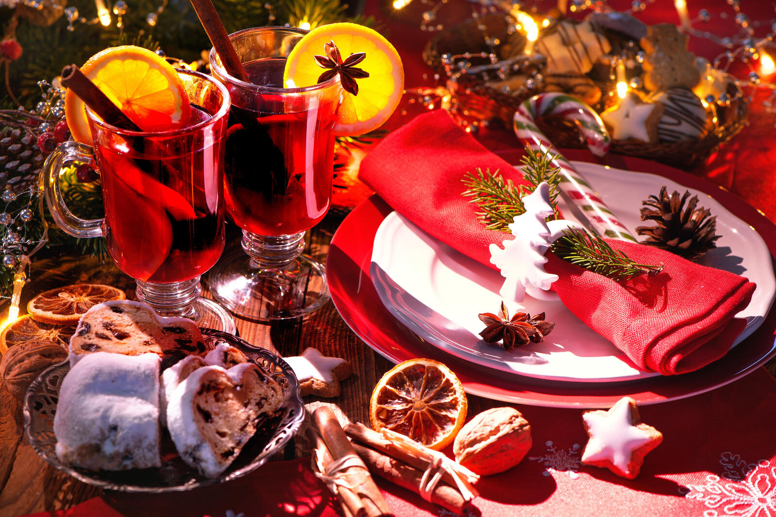 Wallpapers New Year s table New Year s still-life background on the desktop