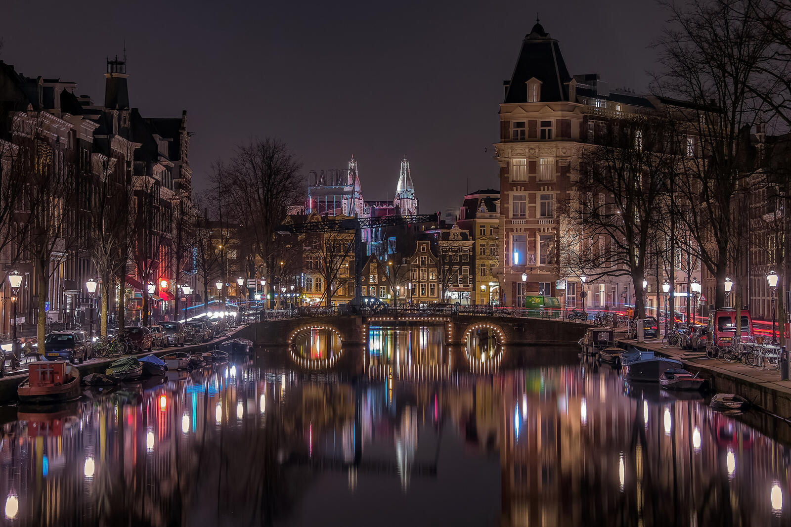 Обои Амстердам отражение река на рабочий стол