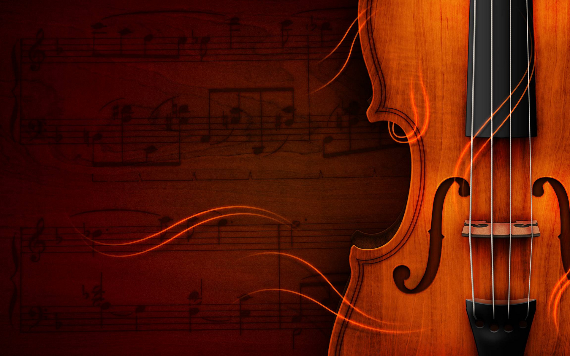 Wallpapers violin strings sheet music on the desktop