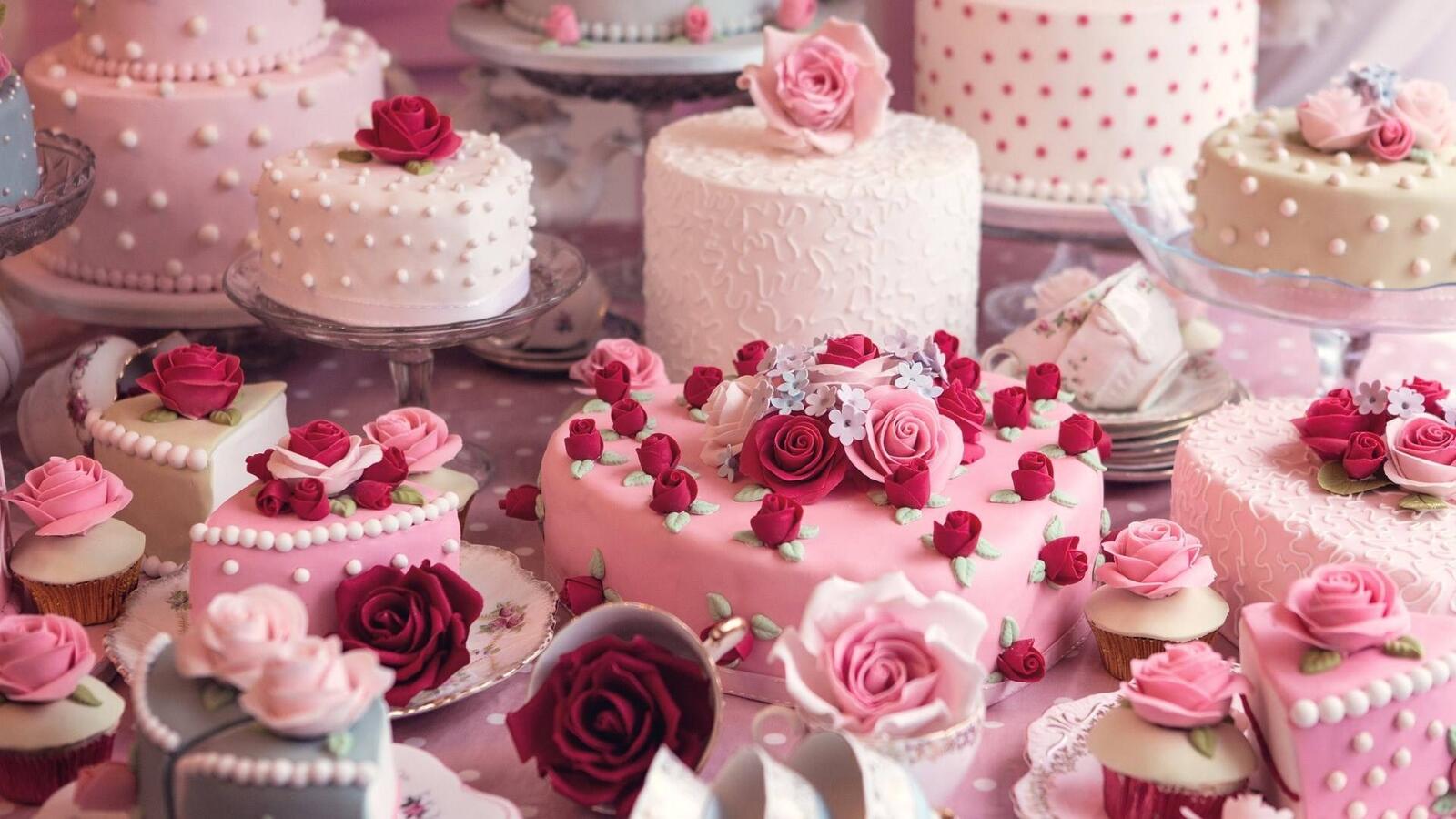 Wallpapers cake pink wedding on the desktop