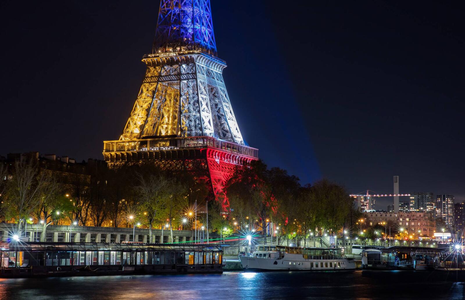 Обои Франция ночной город достопримечательность на рабочий стол