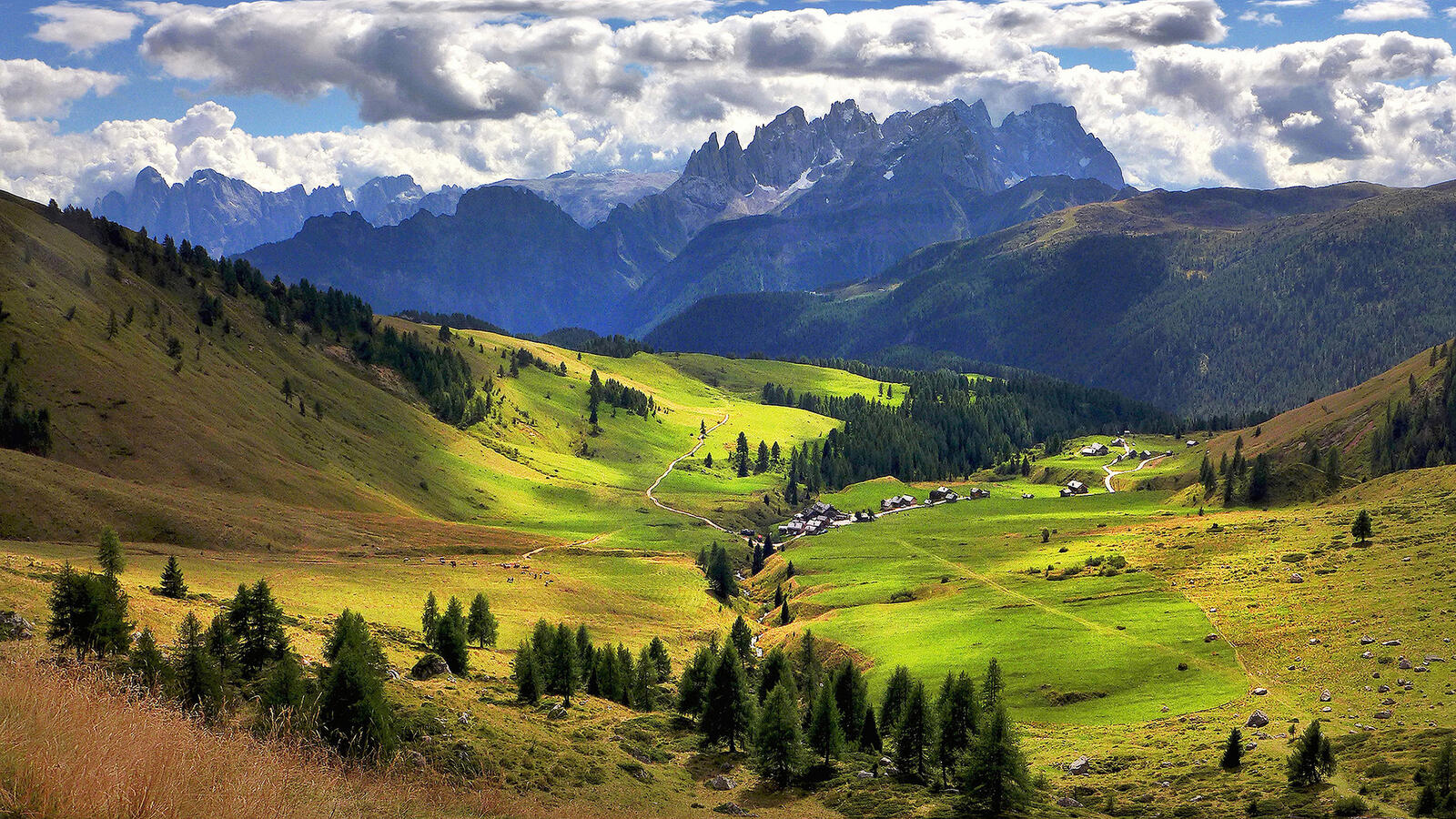 Обои Альпы Dolomiti Пале-ди-Сан-Мартино на рабочий стол