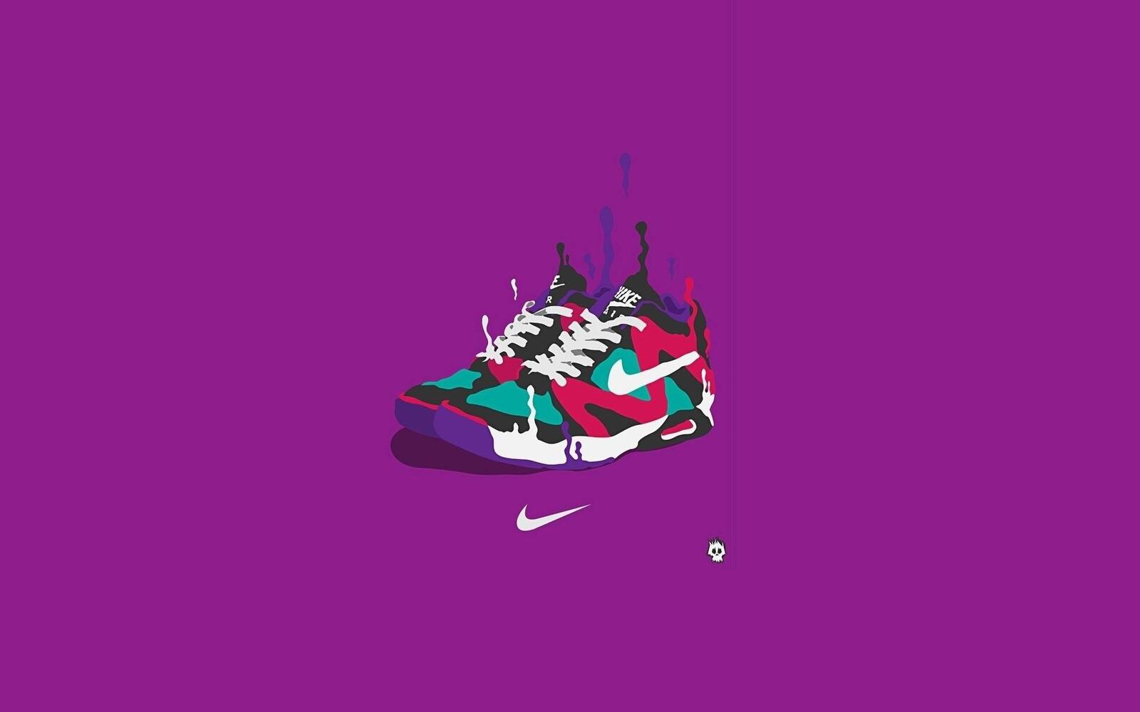 Wallpapers drawing sneakers colored on the desktop