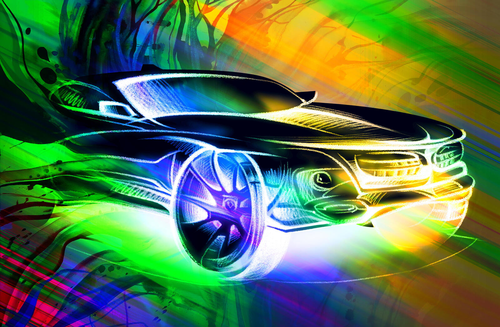 Wallpapers car abstraction art on the desktop