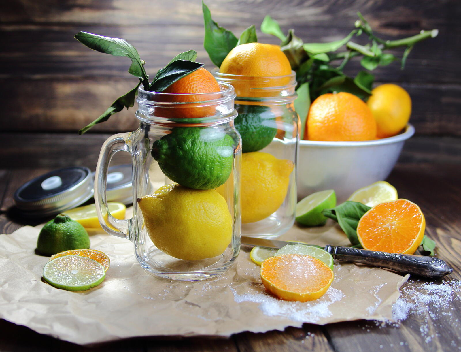Wallpapers citrus fruits tangerines lime on the desktop