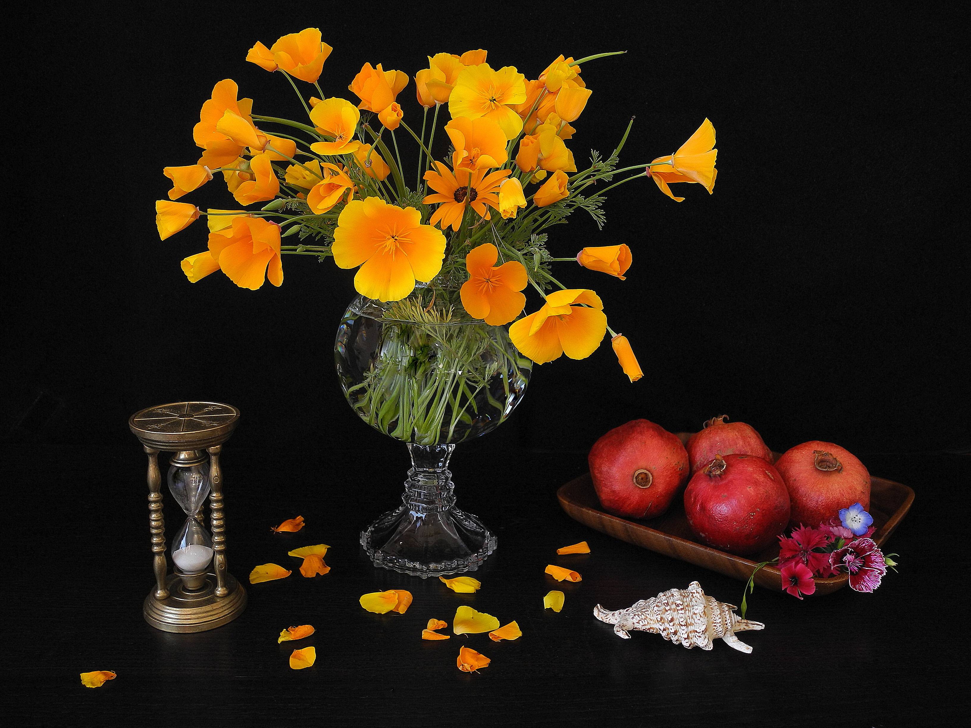Обои цветы гранат фрукты на рабочий стол