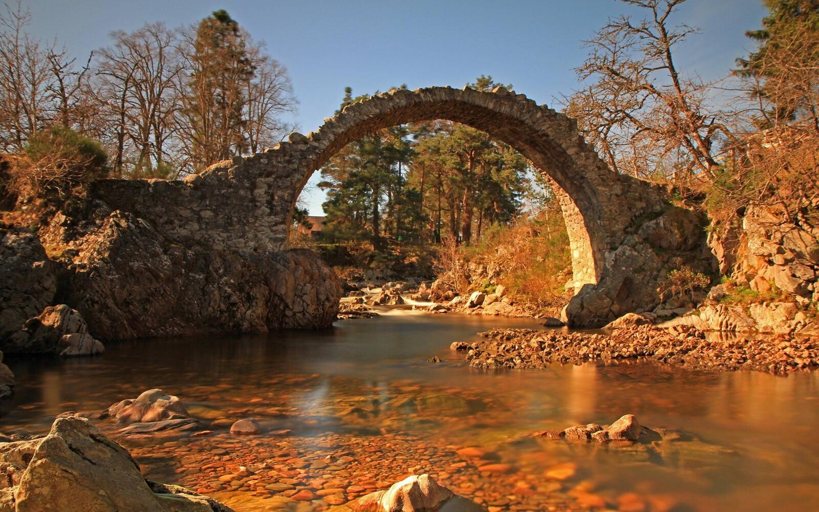 Wallpapers old bridge arch river on the desktop