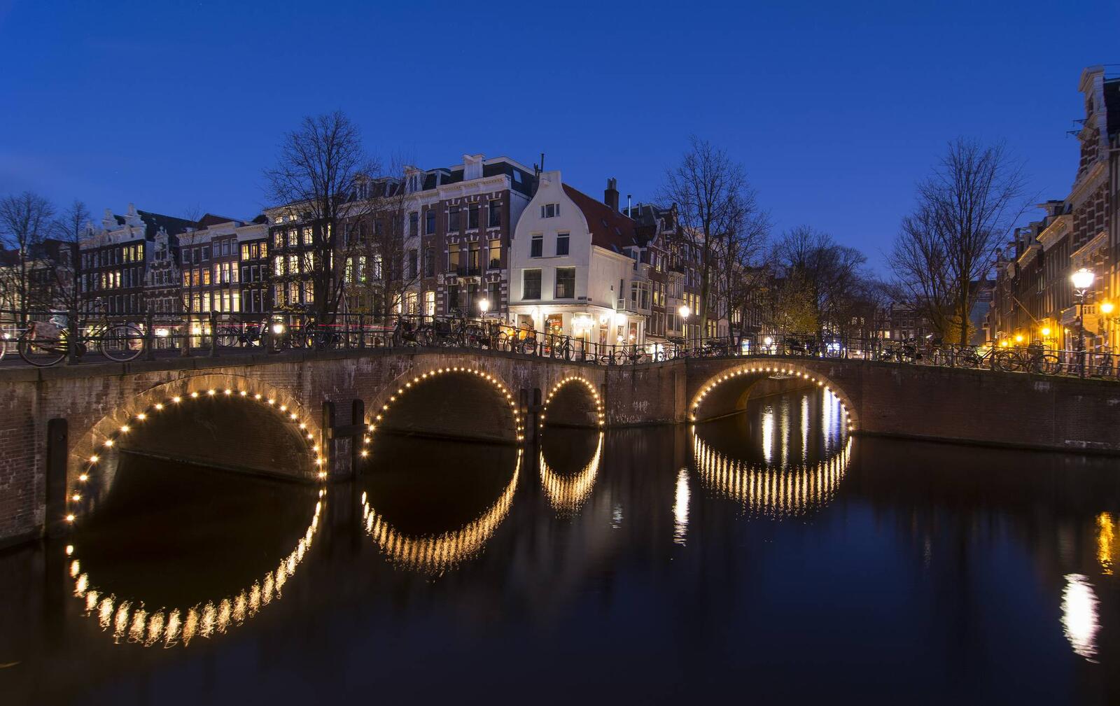 Обои здания панорама Амстердам на рабочий стол
