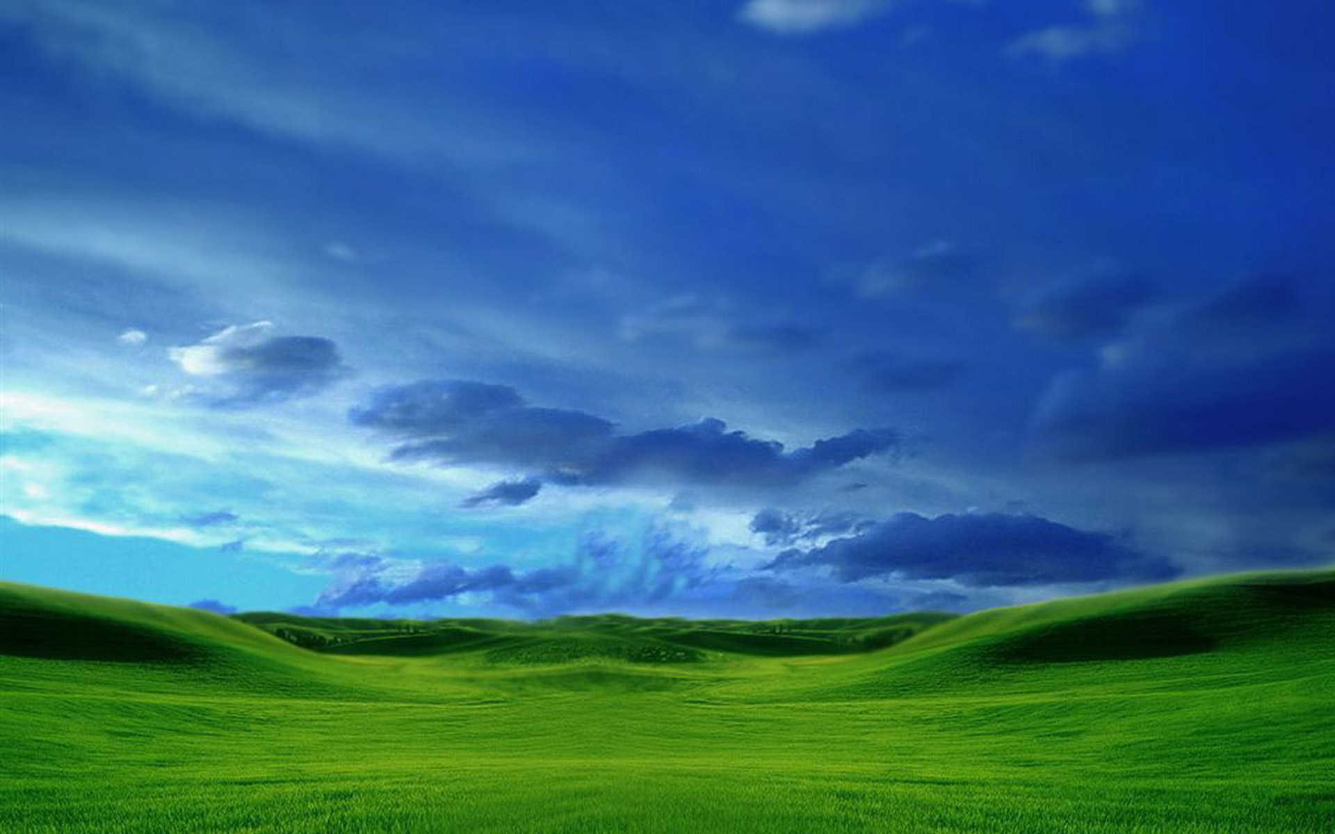 Wallpapers green hills sky on the desktop