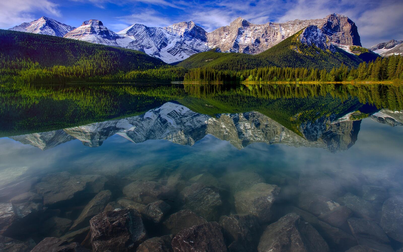 Wallpapers lake clear transparent on the desktop