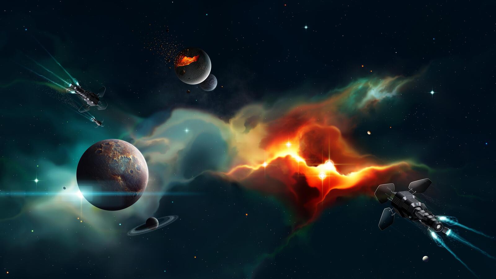 Wallpapers space smoke planets on the desktop