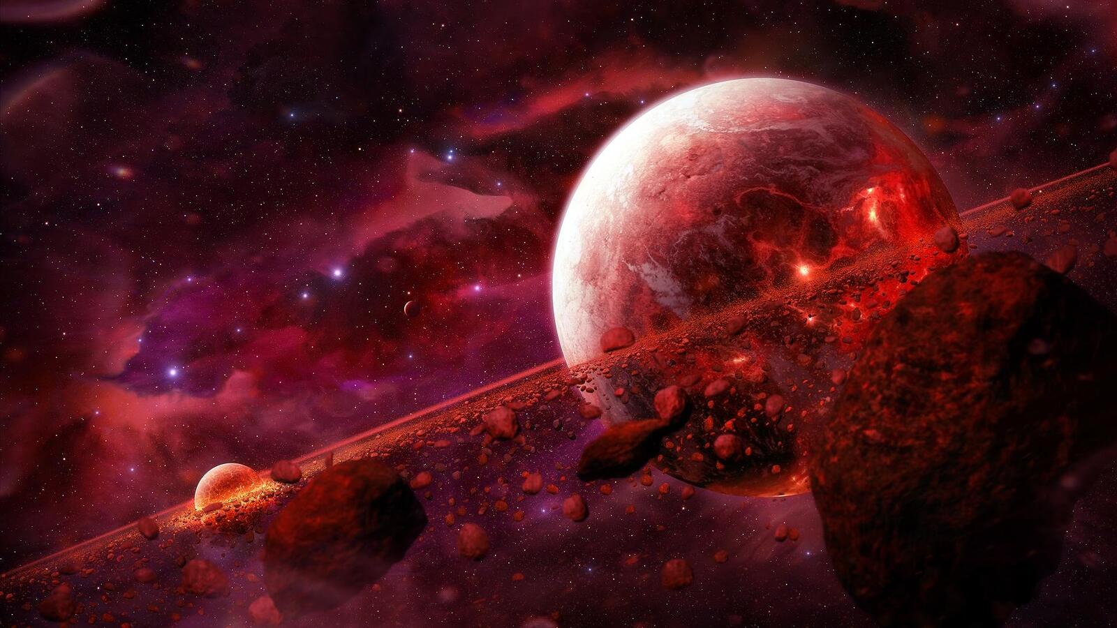 Wallpapers space planets red on the desktop