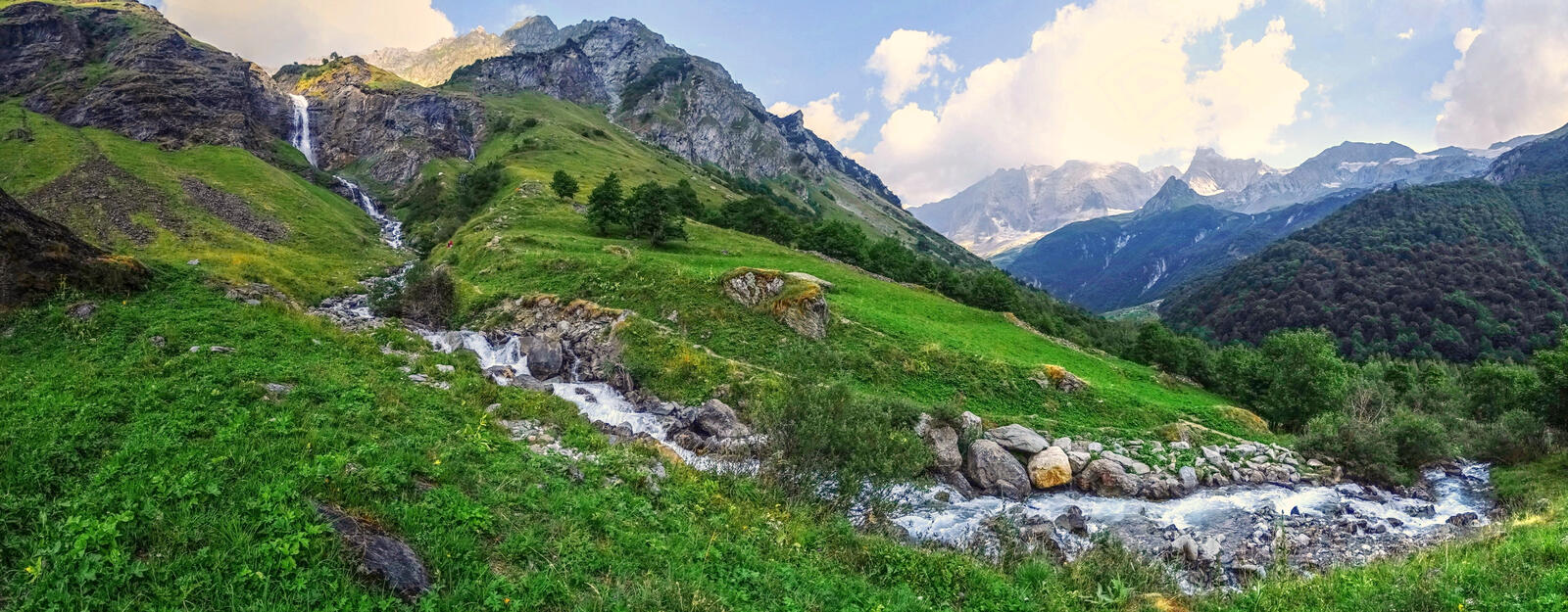 Wallpapers the Alps Savoy hill cascade outdoor landscape on the desktop