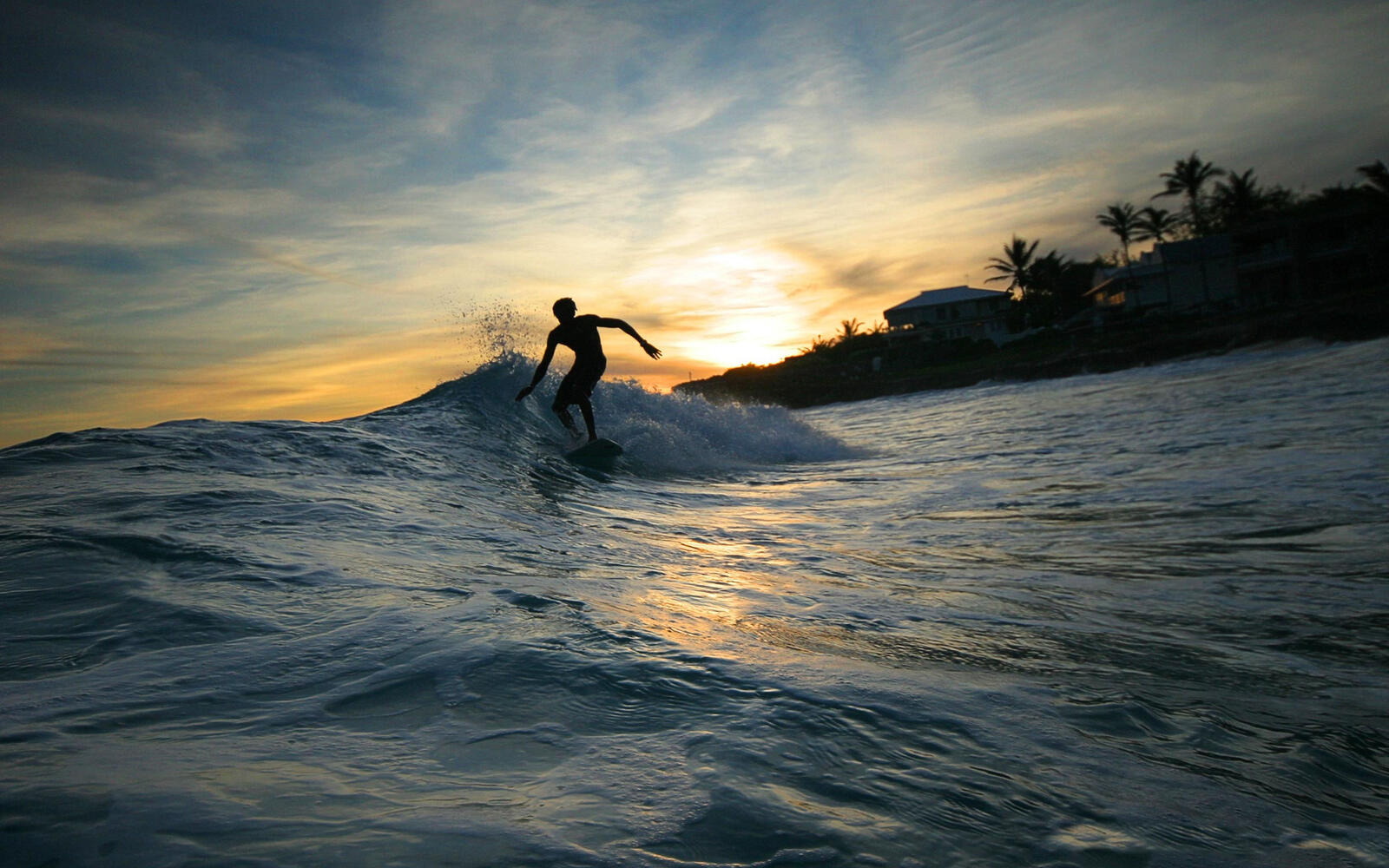 Wallpapers sea wave surfer on the desktop