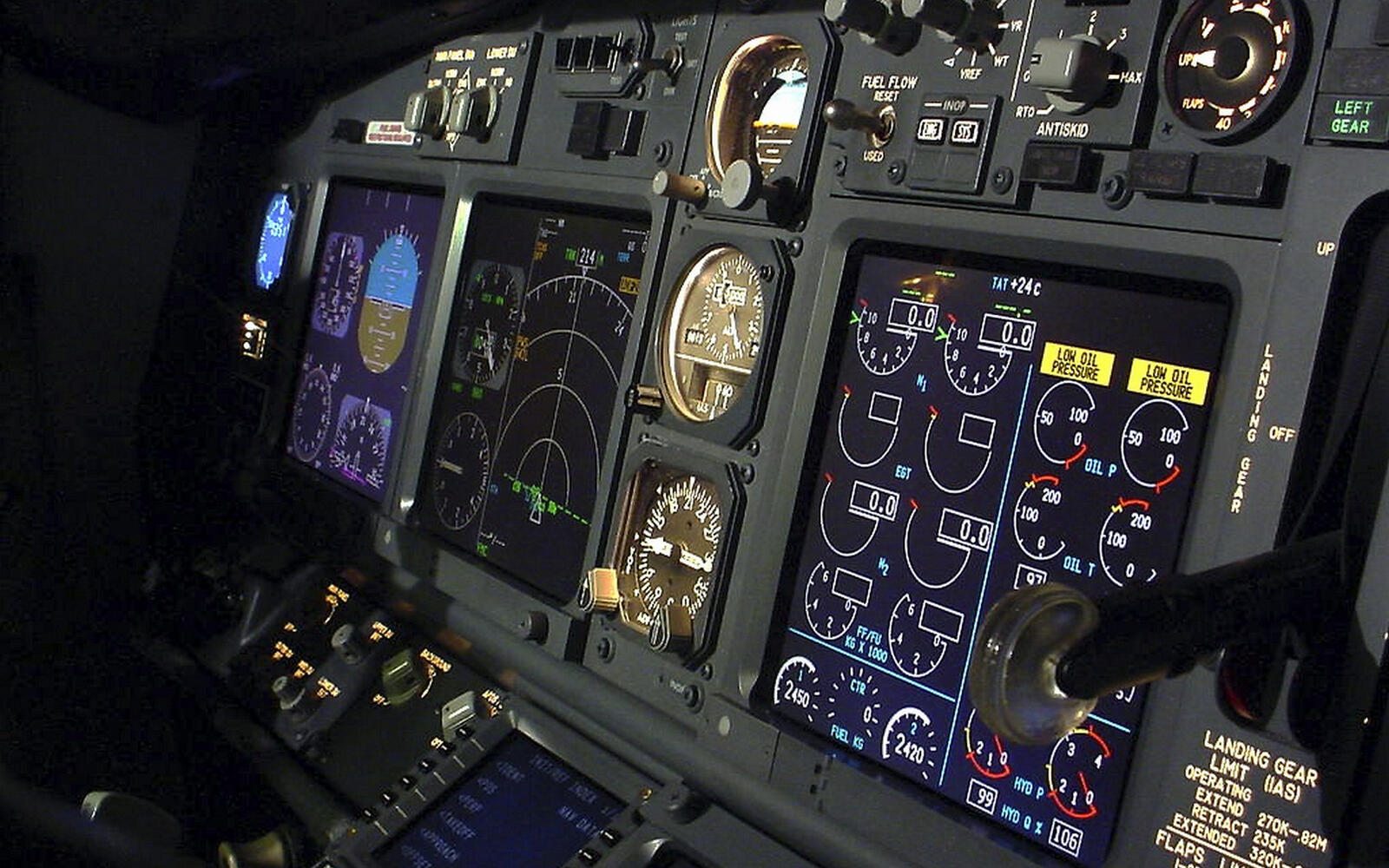 Wallpapers aircraft panel instruments on the desktop